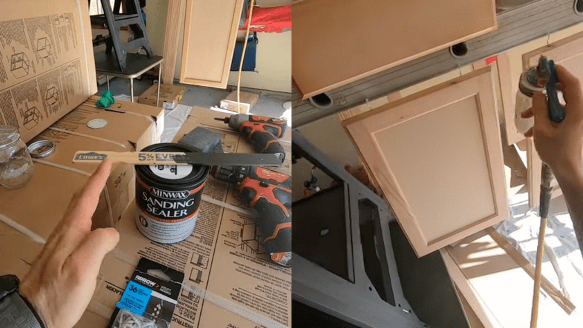 apply the first coat of sanding sealer