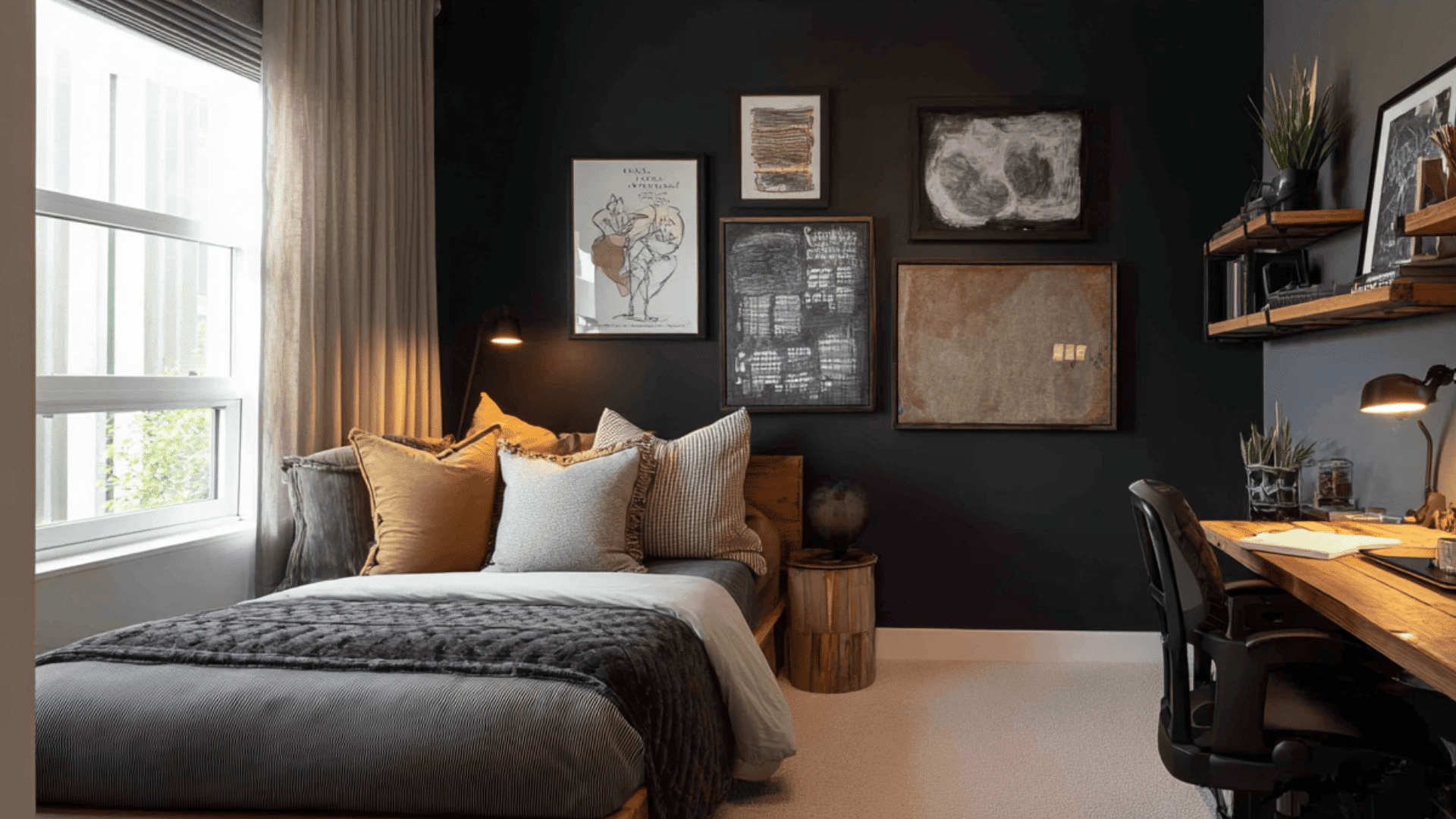 black accent wall