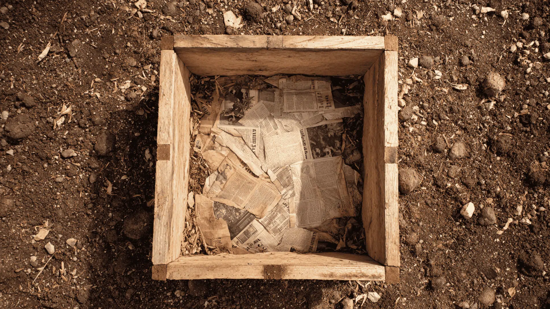bottom layer cardboard or newspaper lasagna or keyhole layering technique