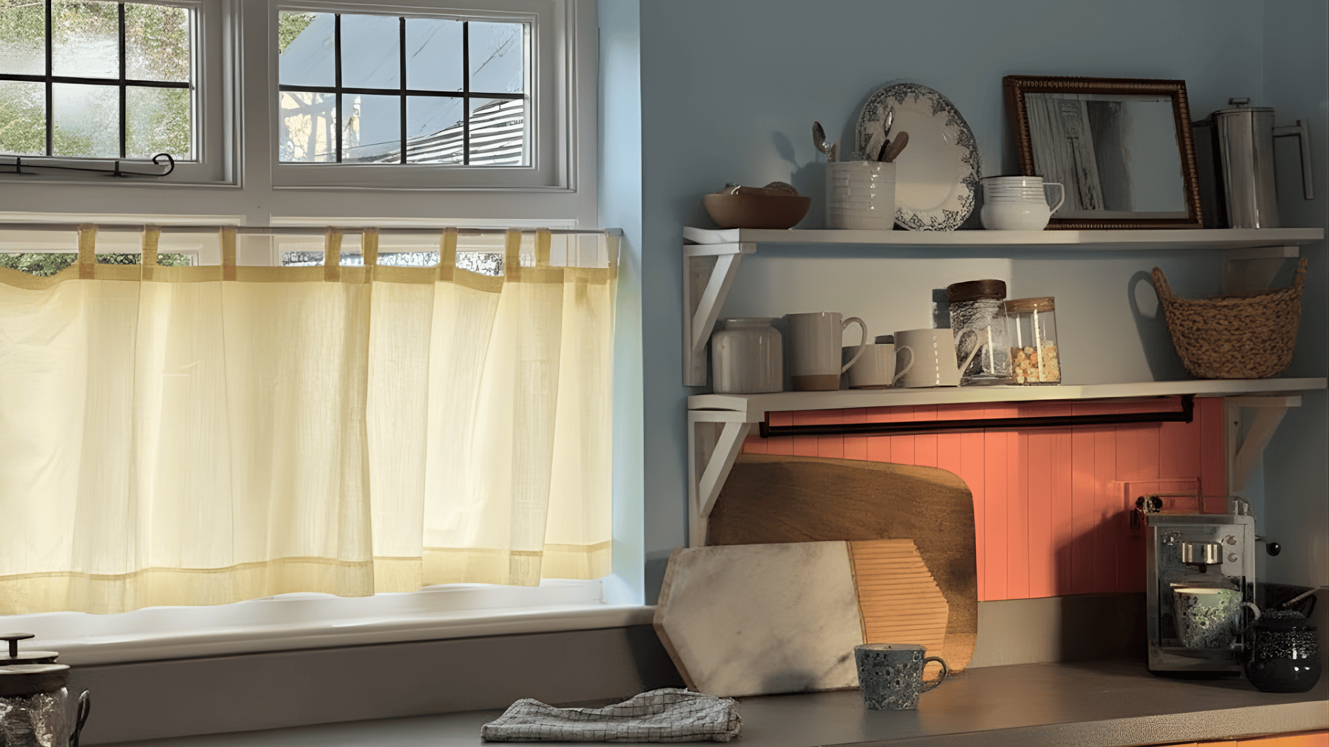 café window curtains