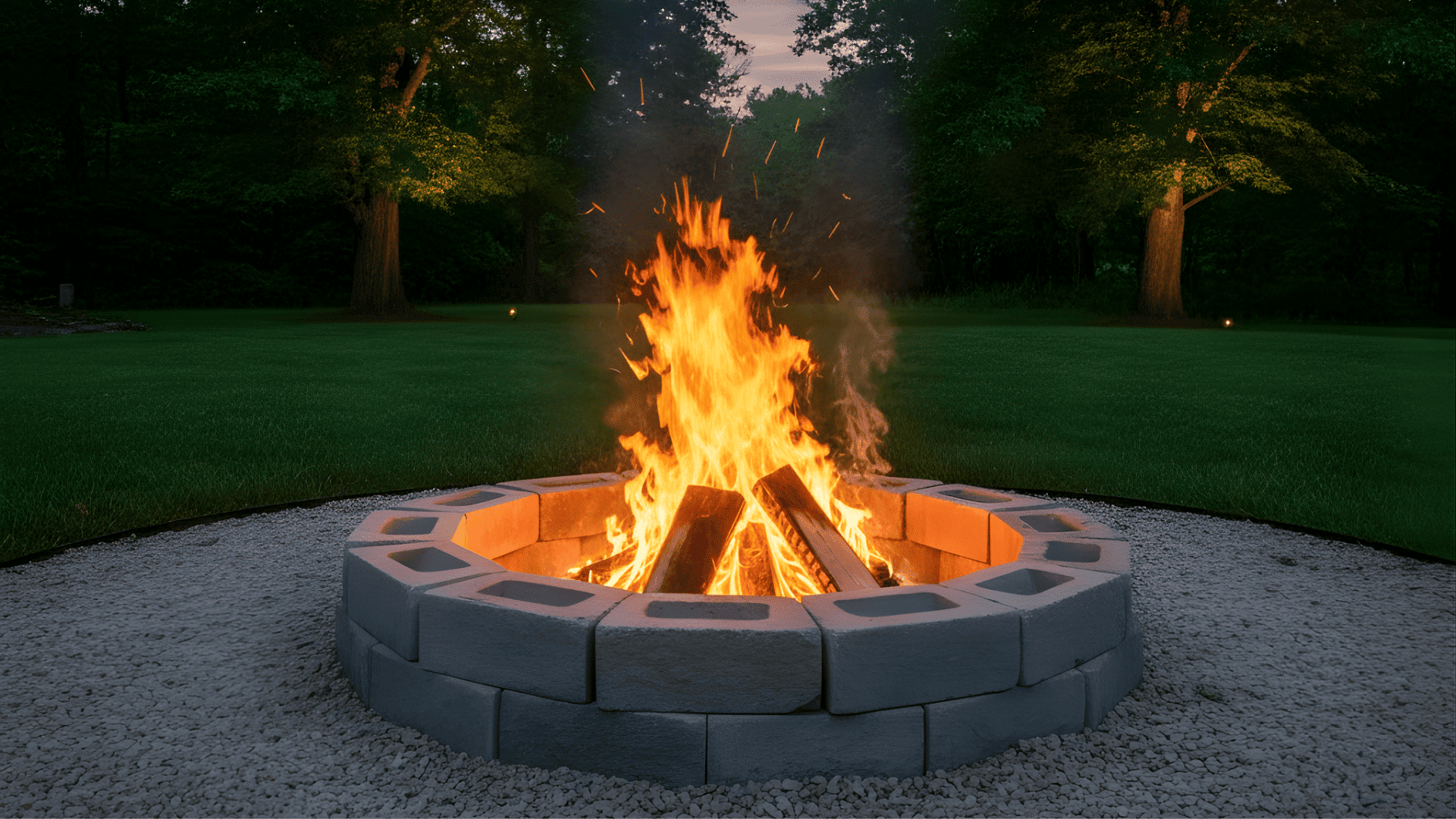 cinder block fire pit low cost fire pit landscape design idea