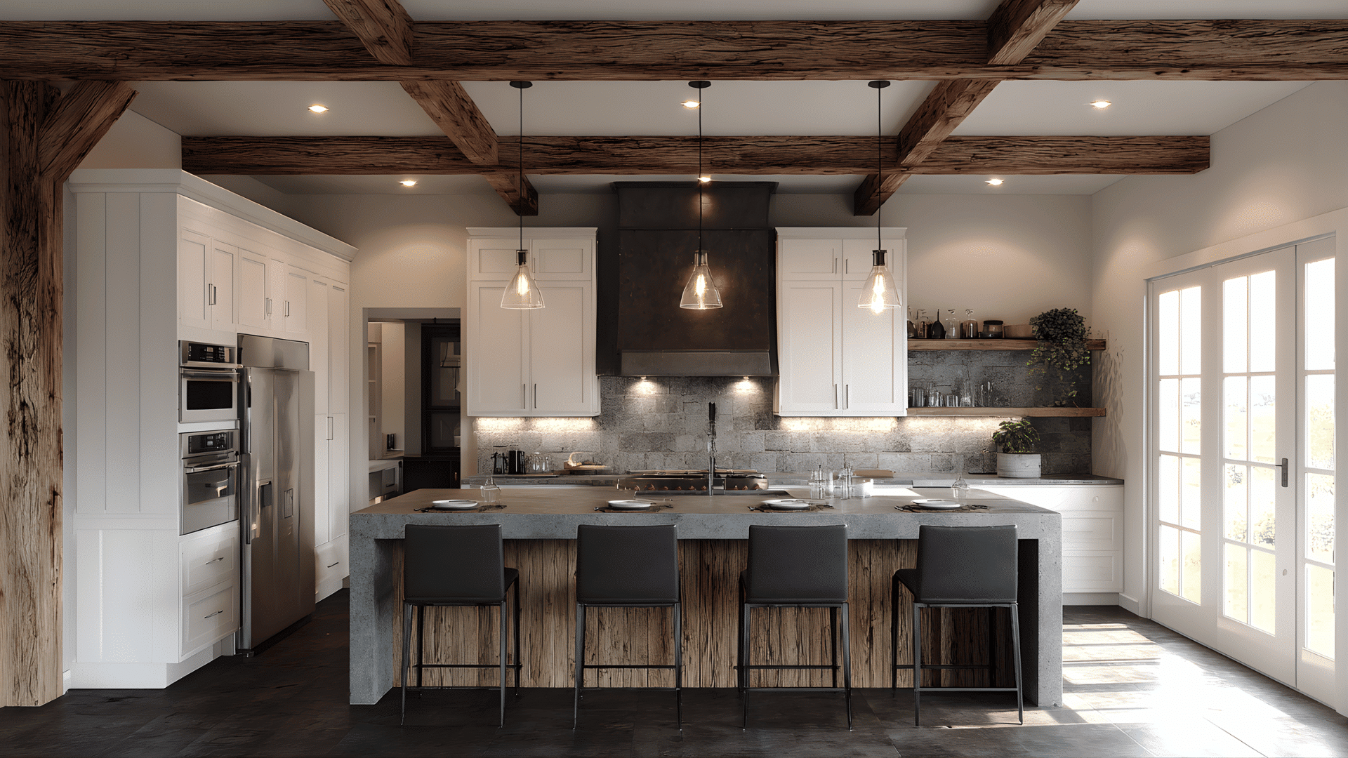 concrete or stone countertops