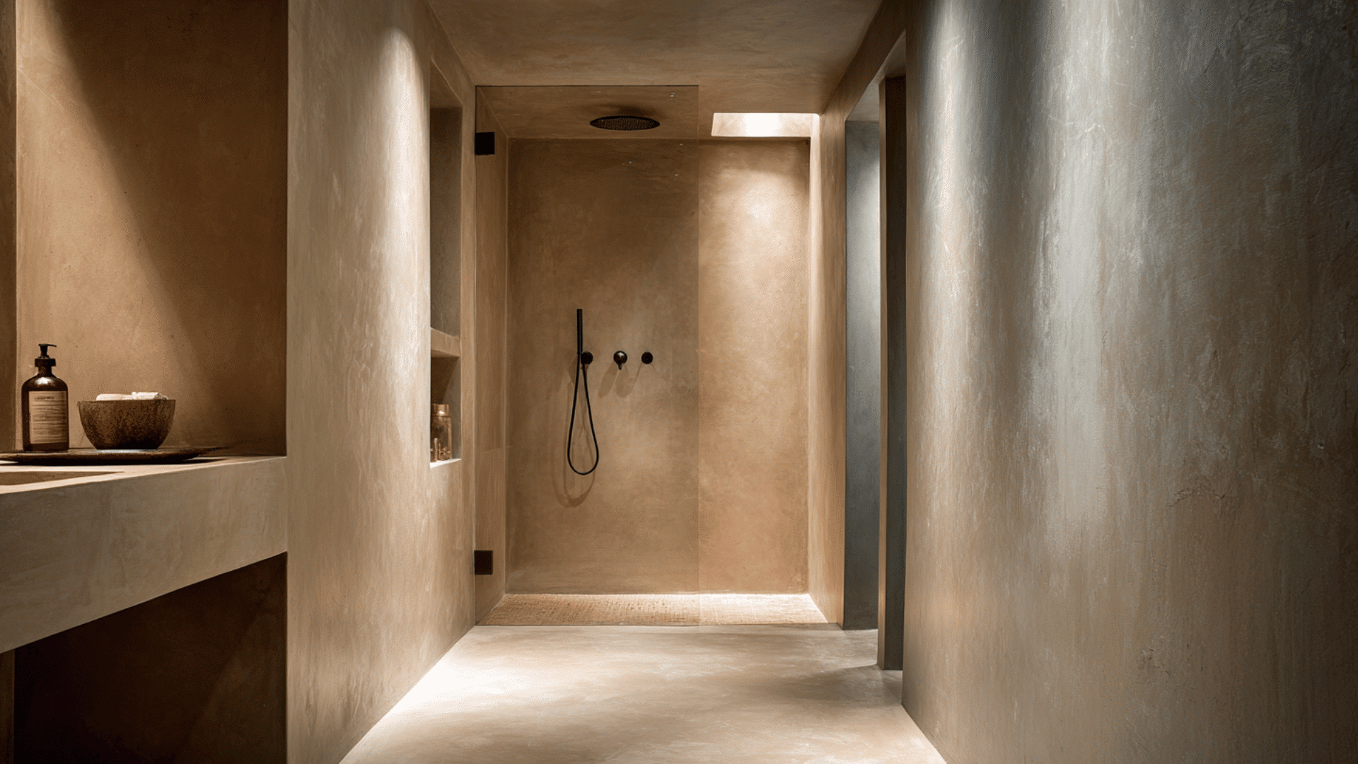 concrete style microcement wet room