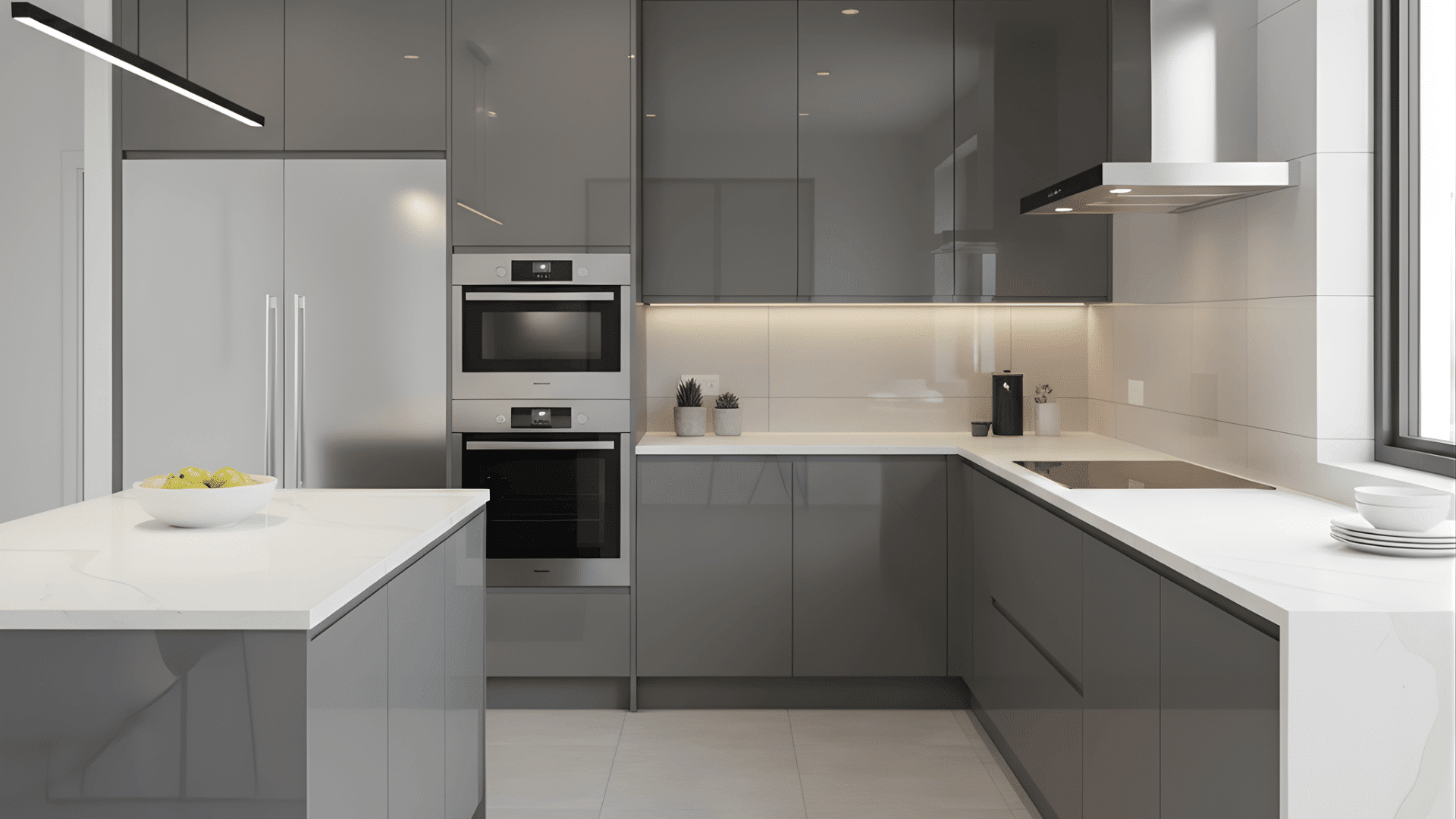 contemporary gloss cabinets