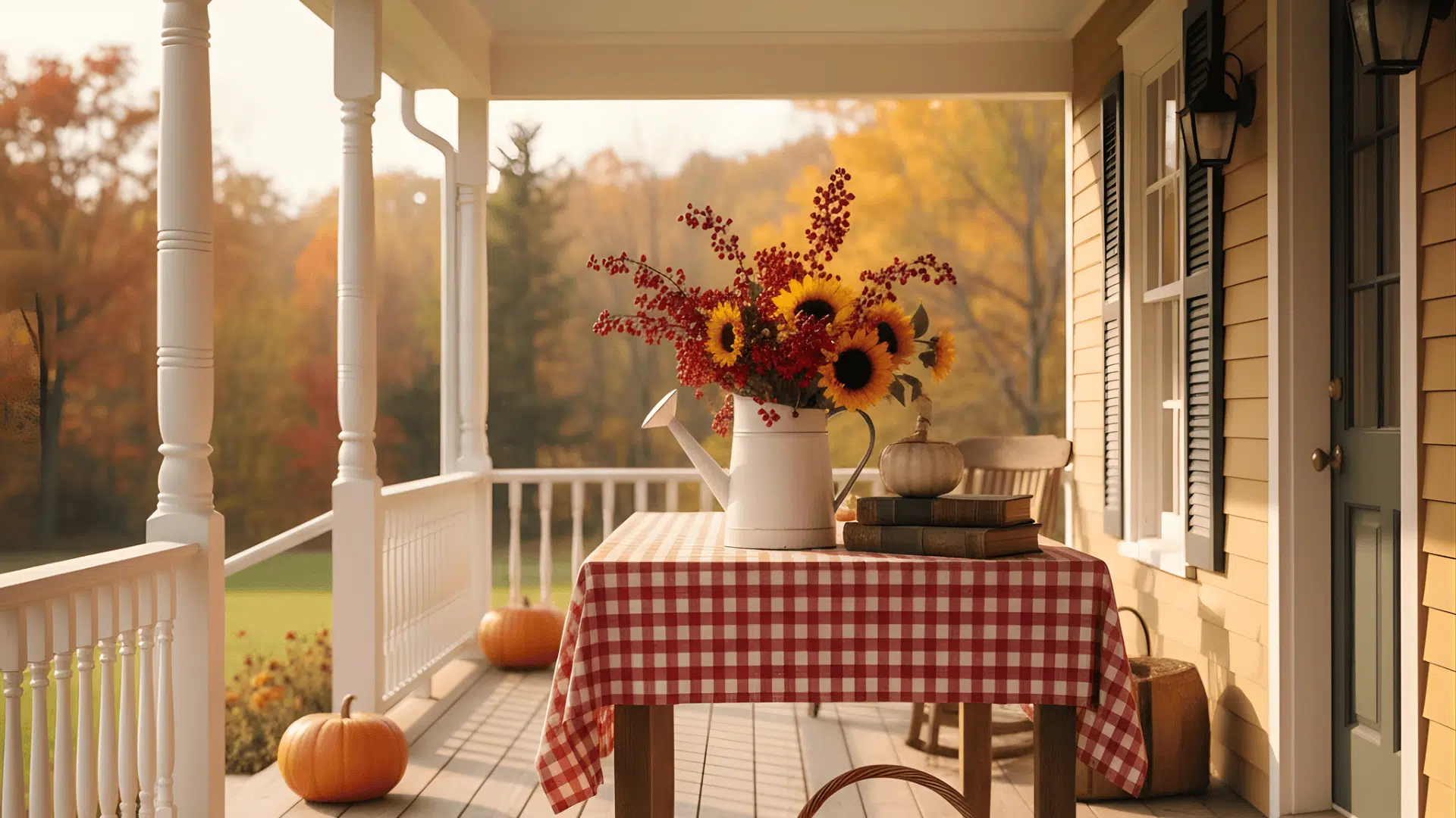 country cottage charm fall porch decorating ideas