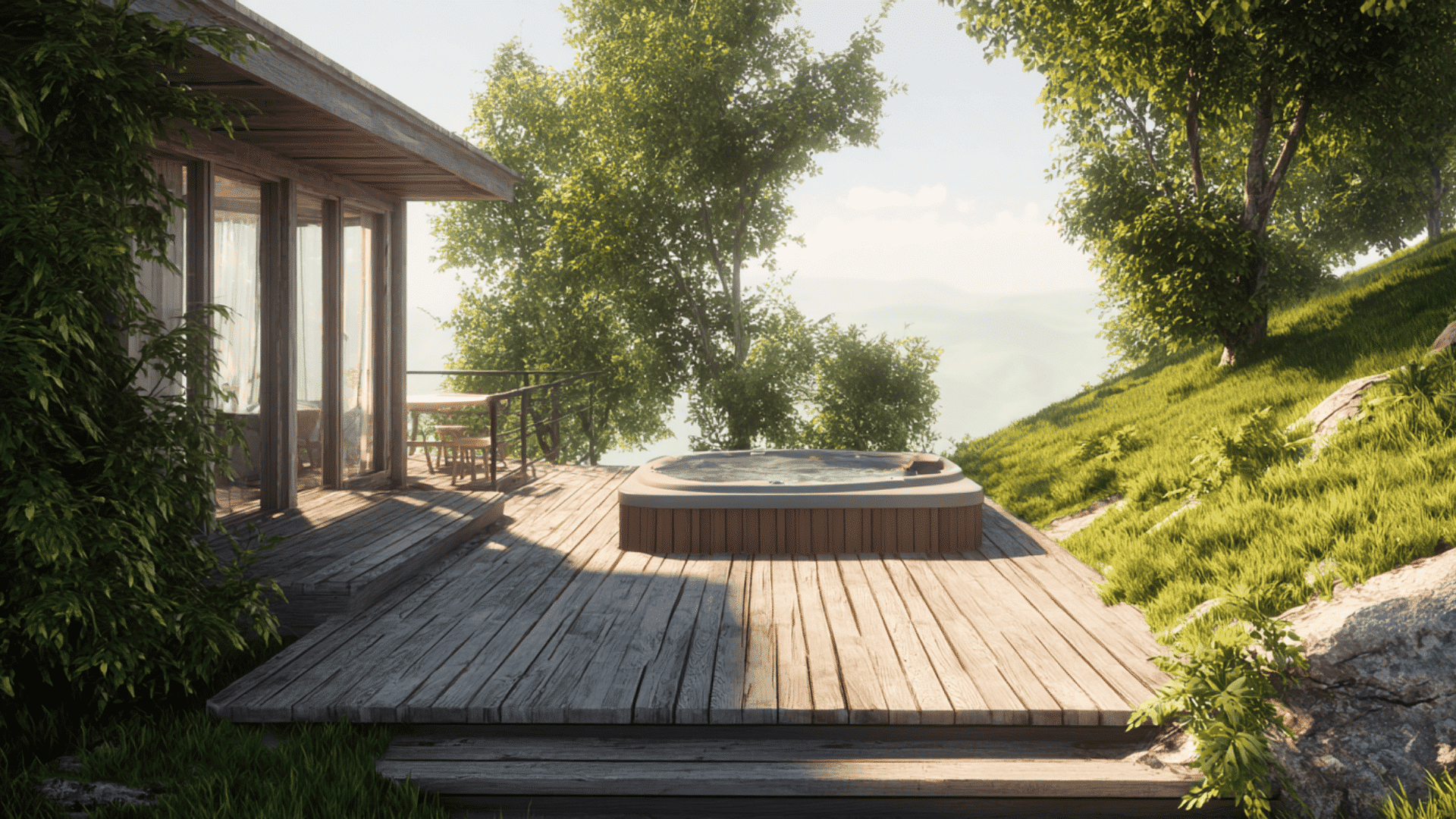 deck extension over a slope