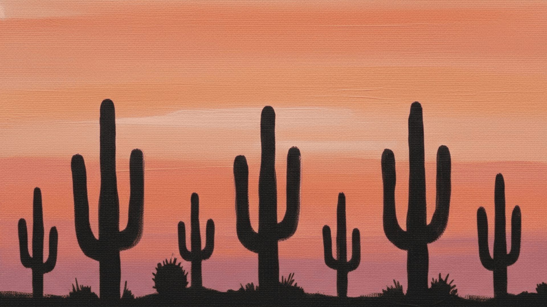desert sunset with cactus