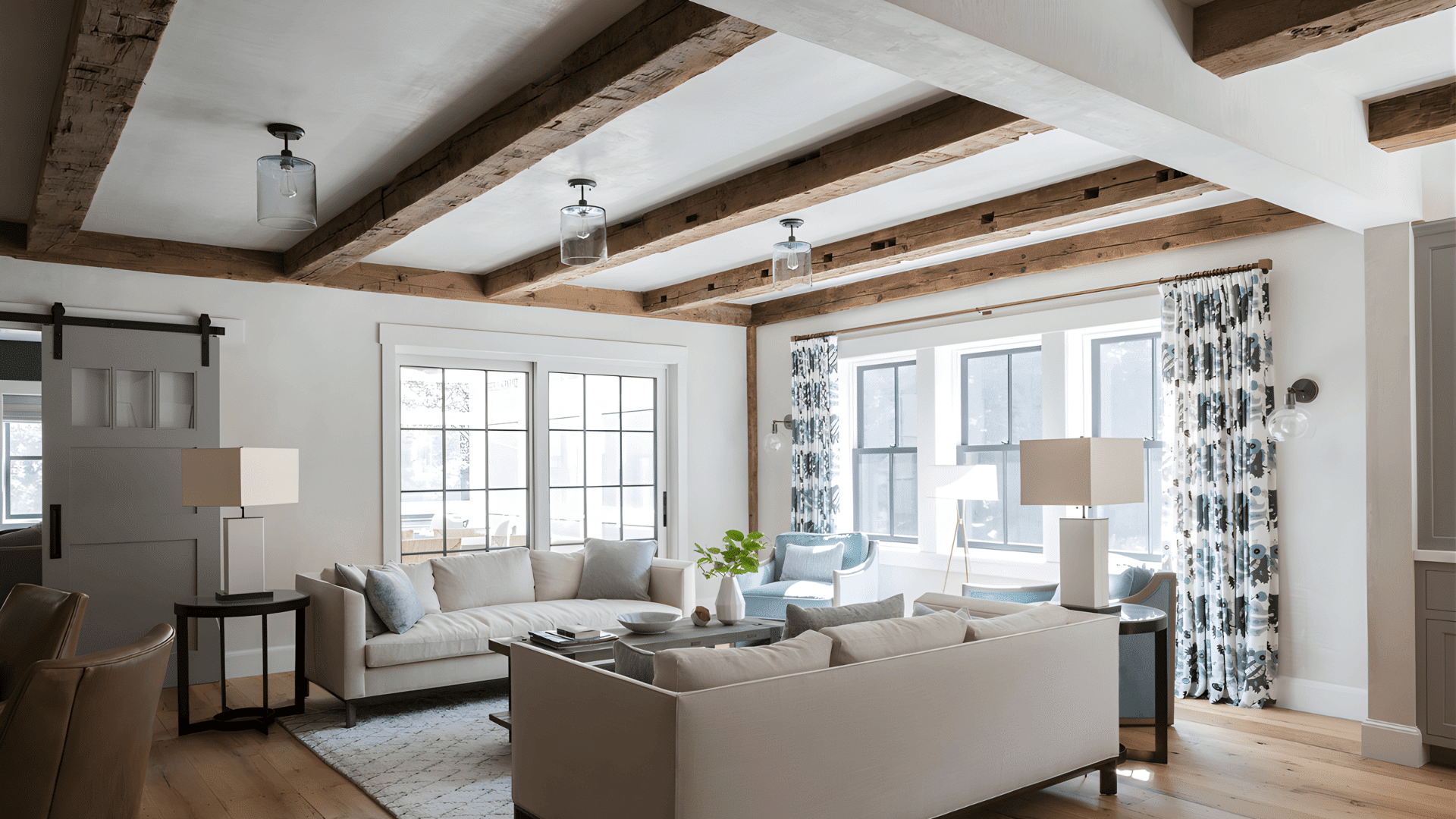 distressed farmhouse oak beams