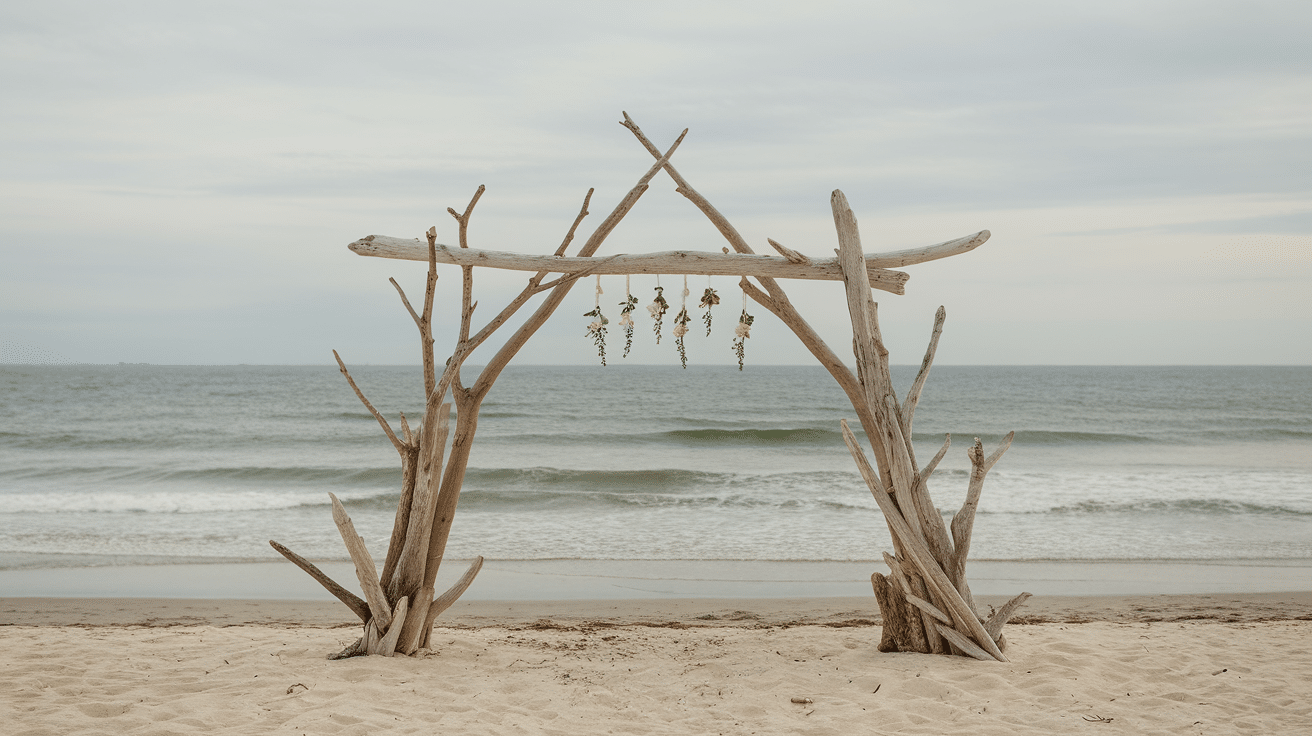 driftwood wedding arch