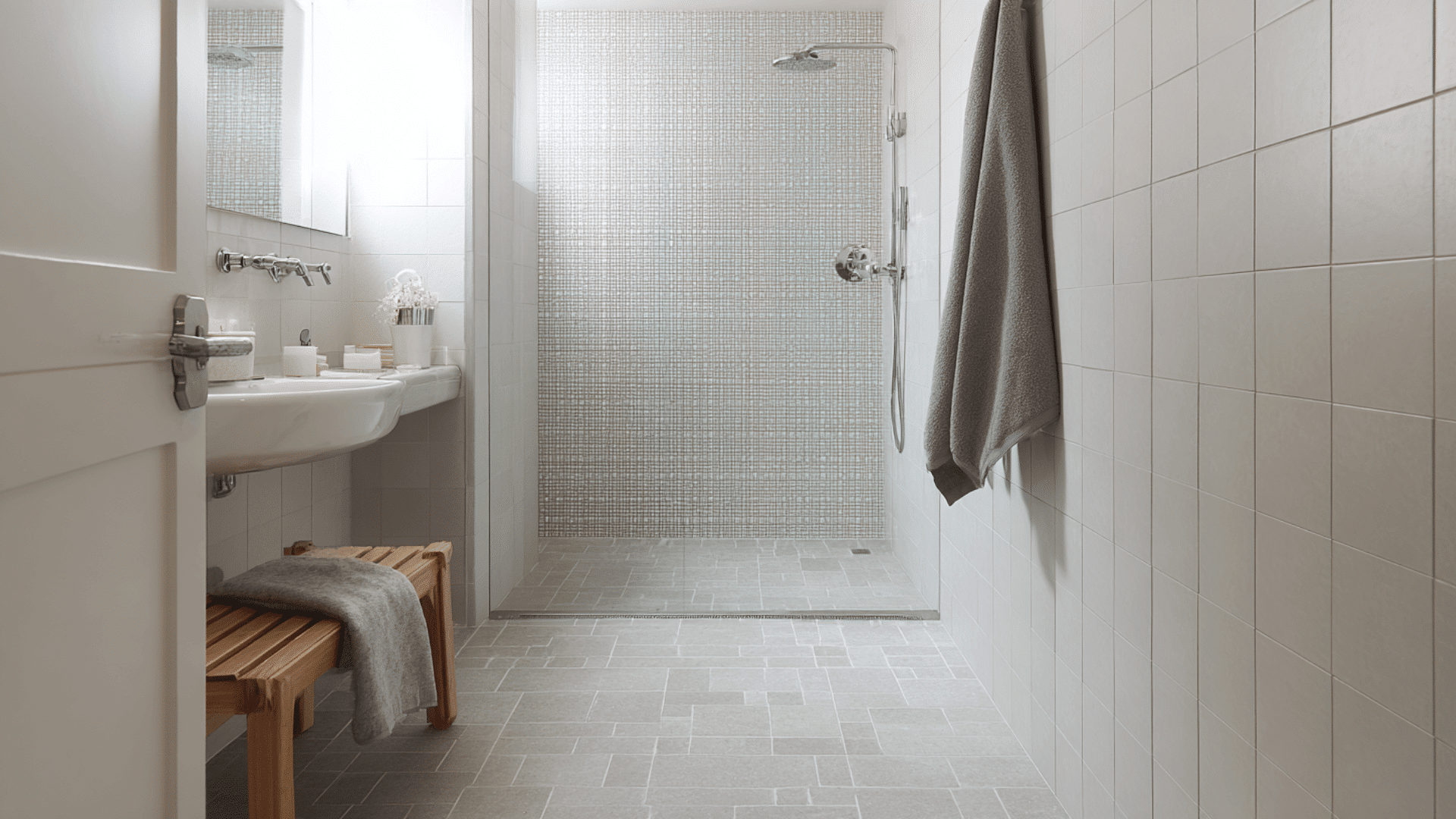 family friendly wet room with anti slip tiles