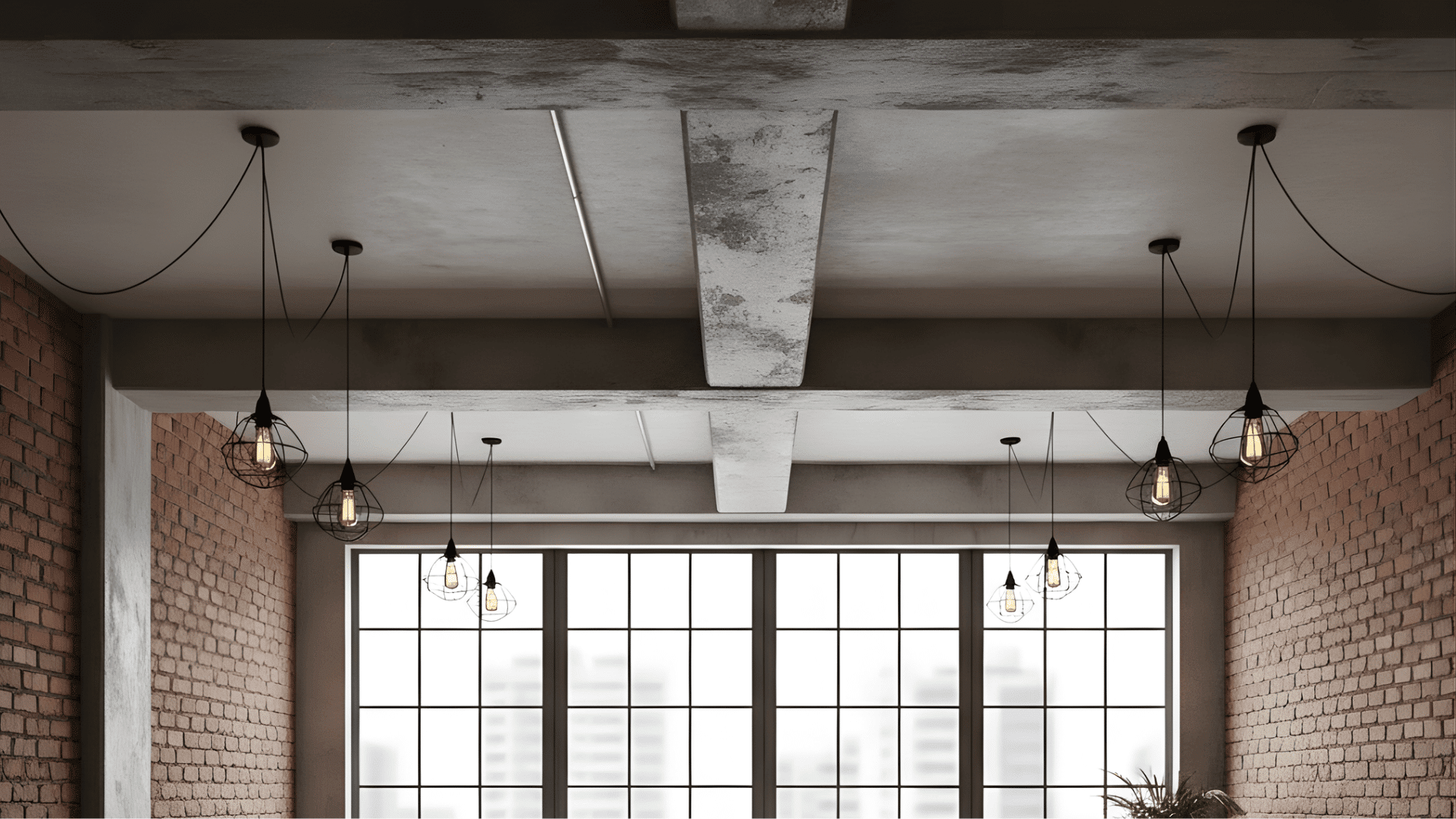 faux concrete beams for industrial modern homes