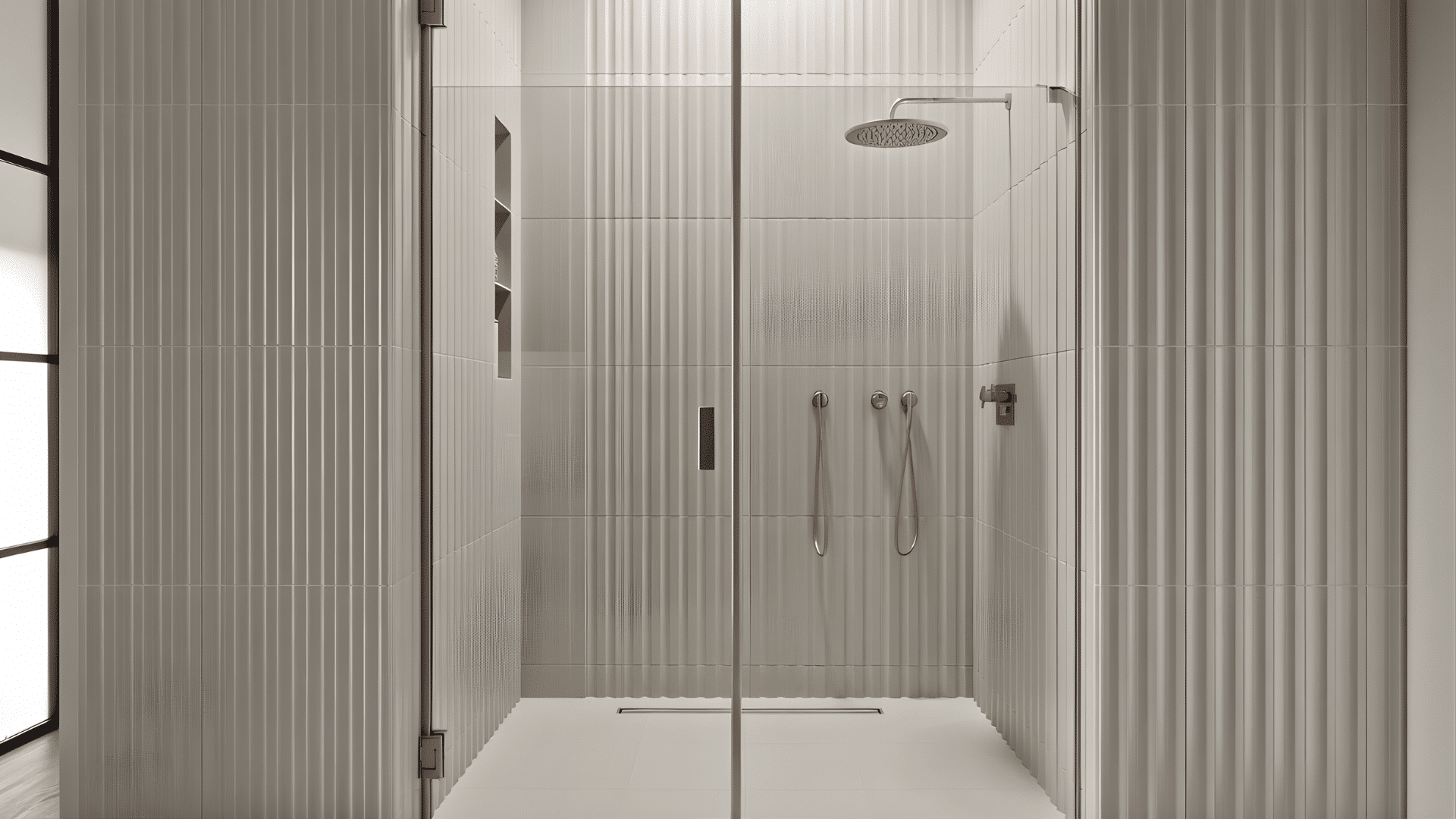 fluted vertical porcelain panels