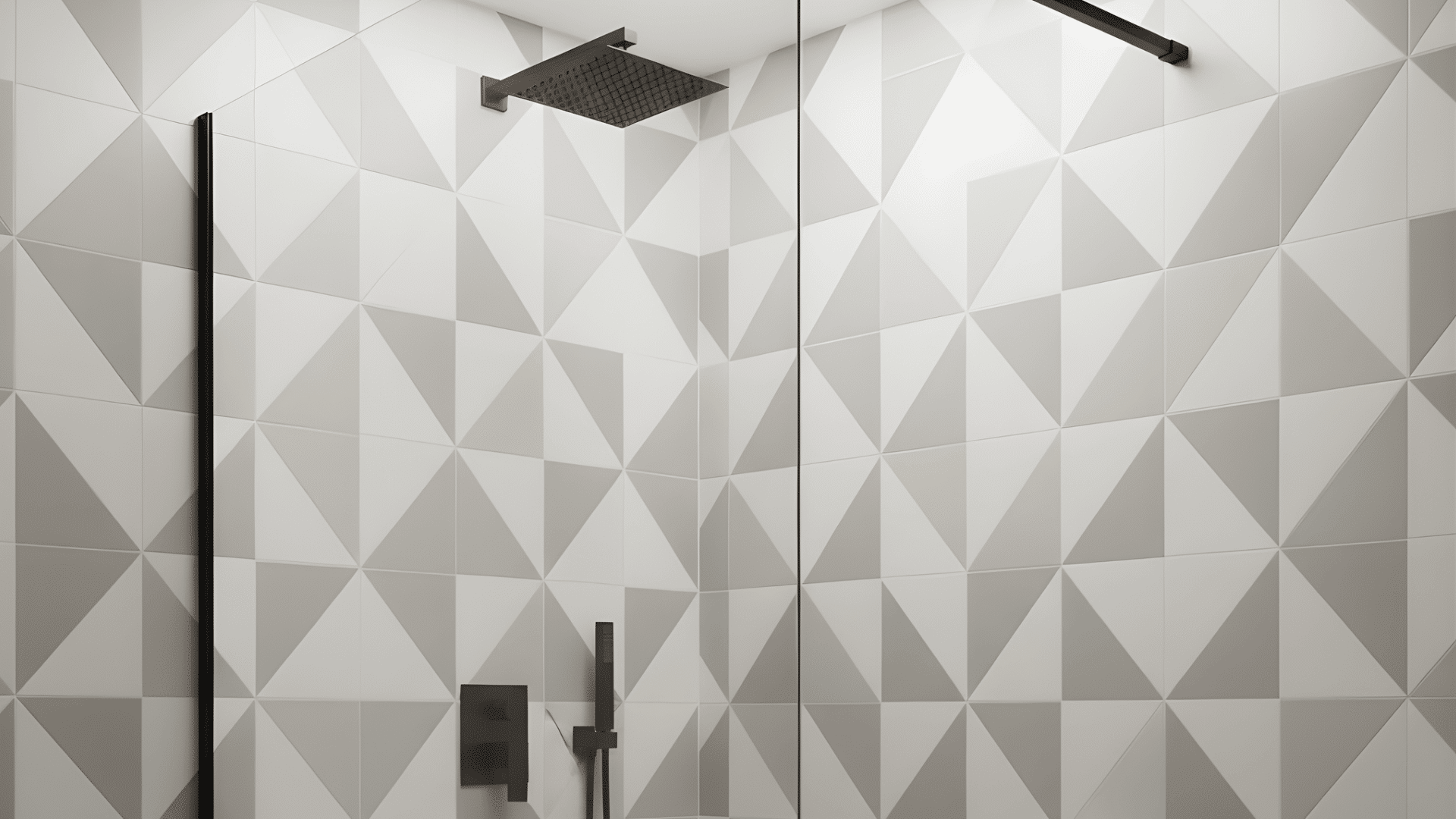 geometric triangular wall tile