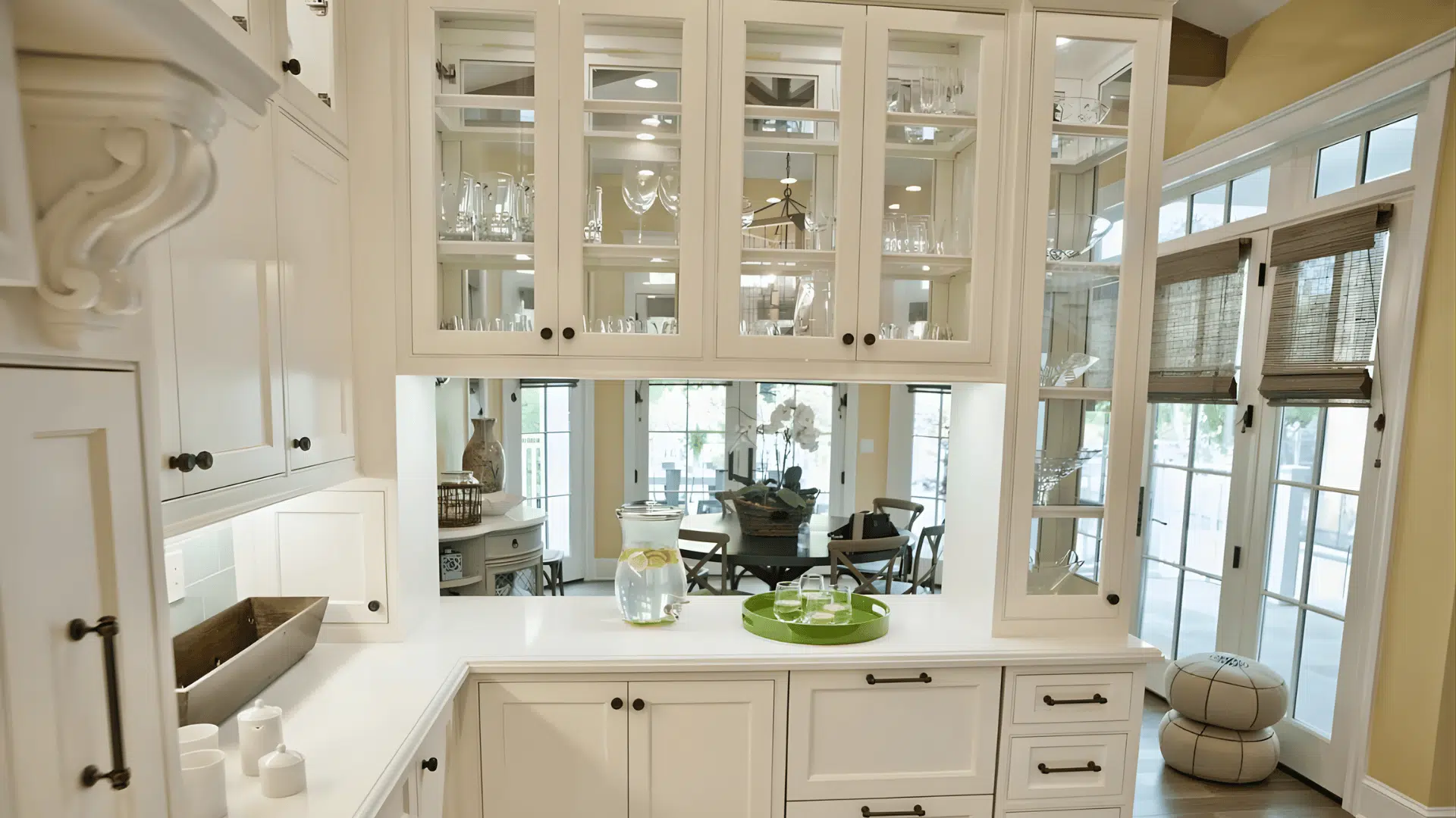 glass front or decorative cabinets