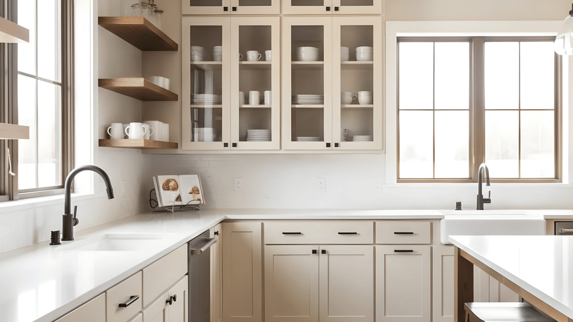 glass front upper cabinets