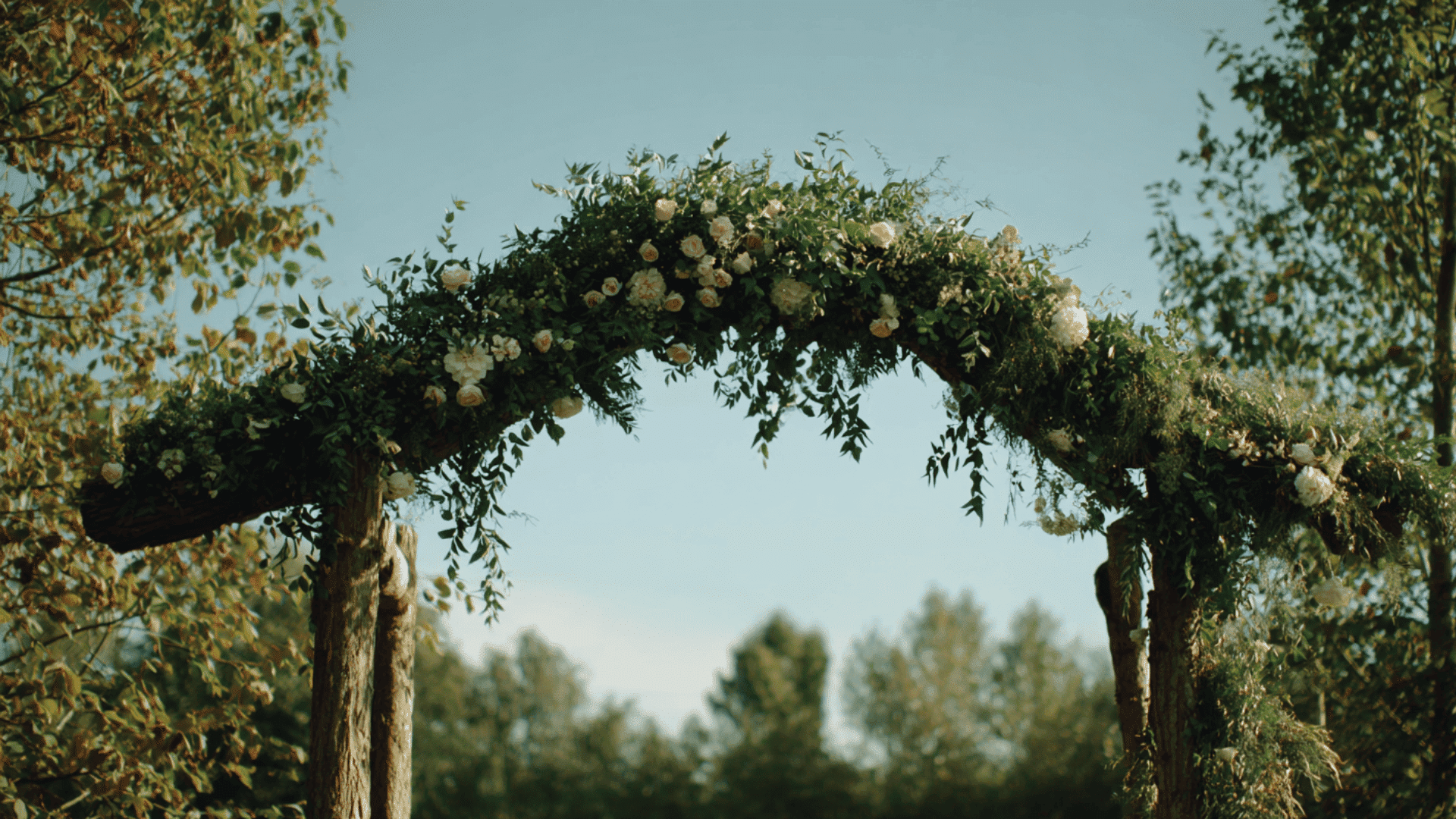 greenery garland arch