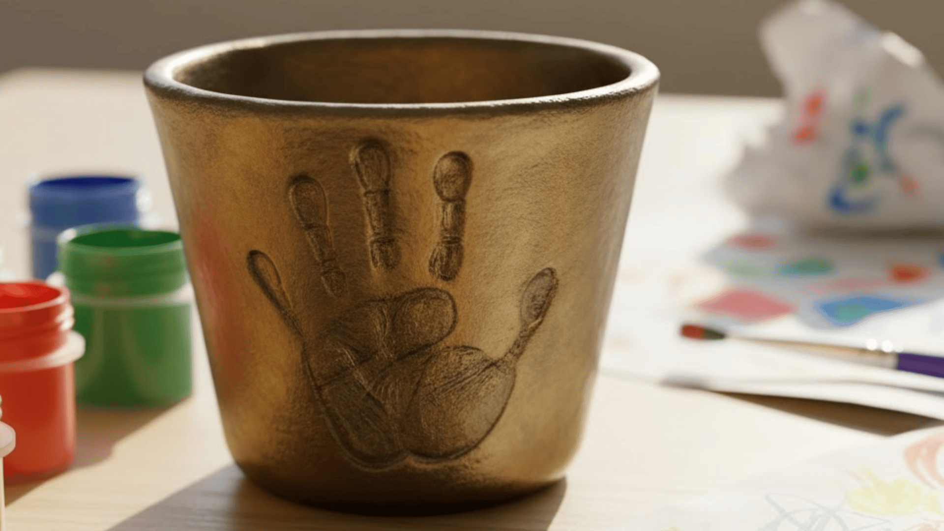 handprint memory pots pinch pot ideas