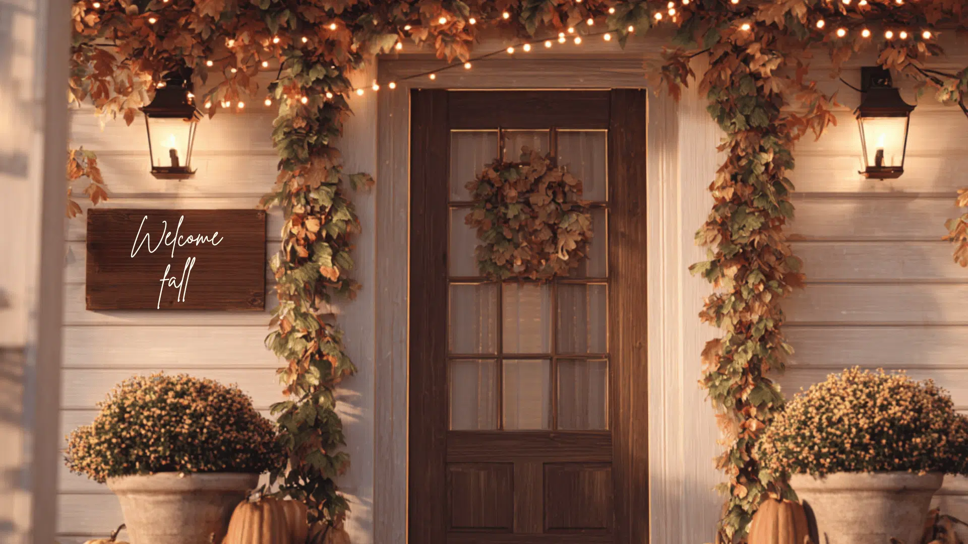 harvest themed entryway fall porch decorating ideas