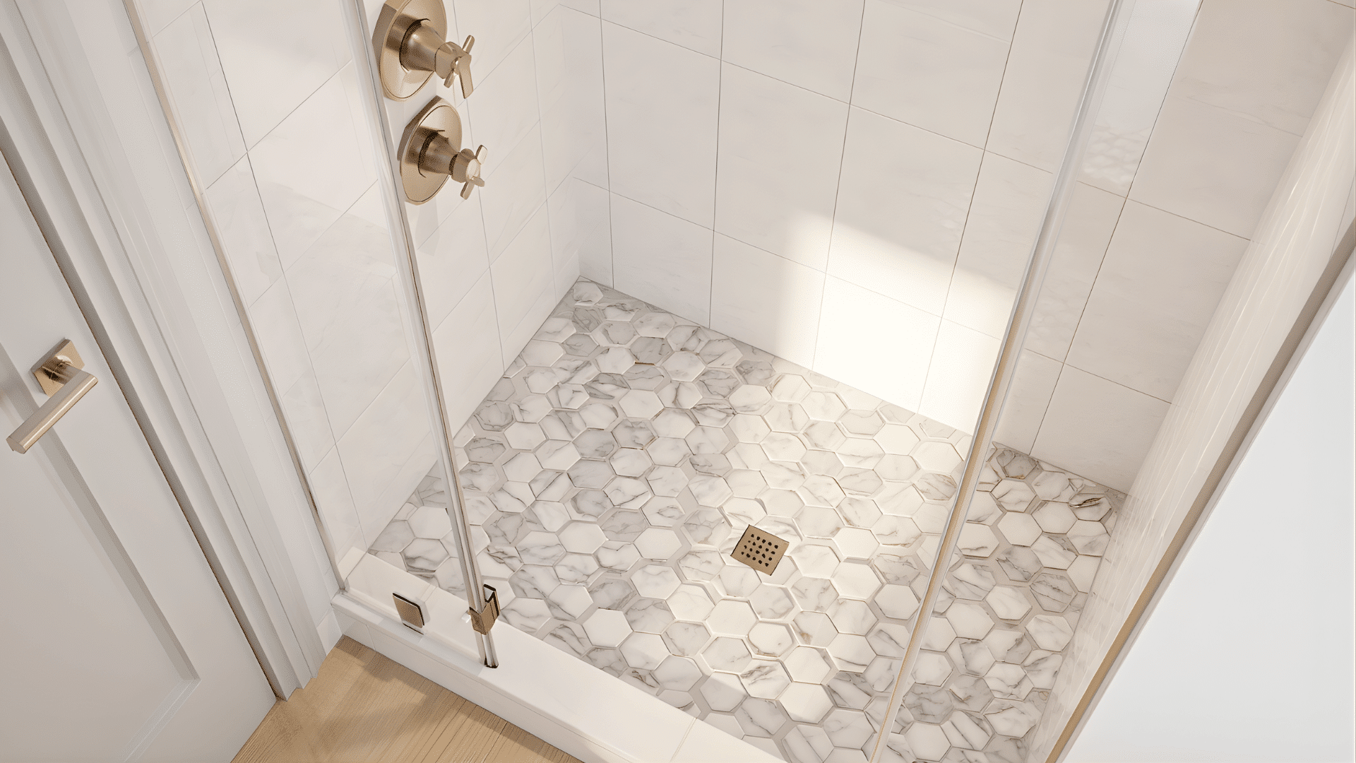 hexagon marble mosaic