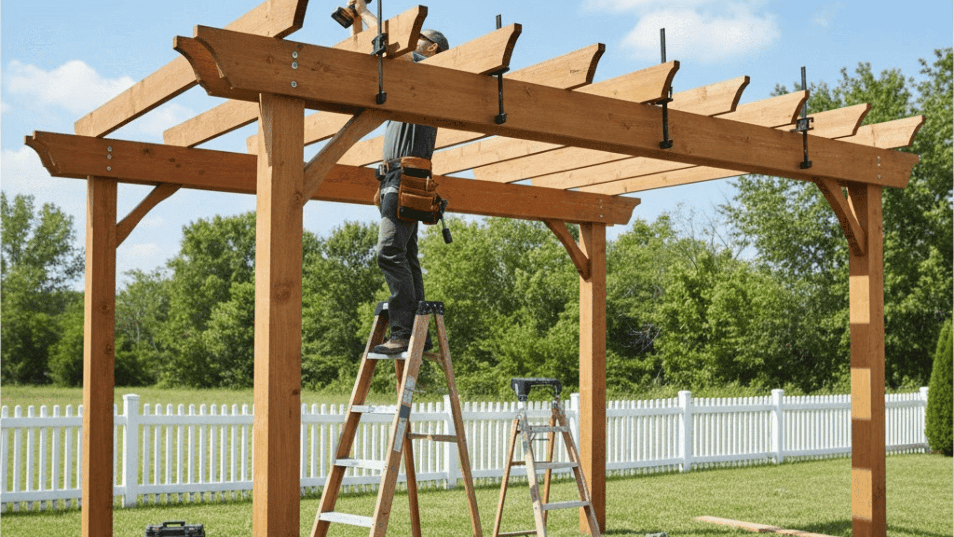 install beams and cross rafters