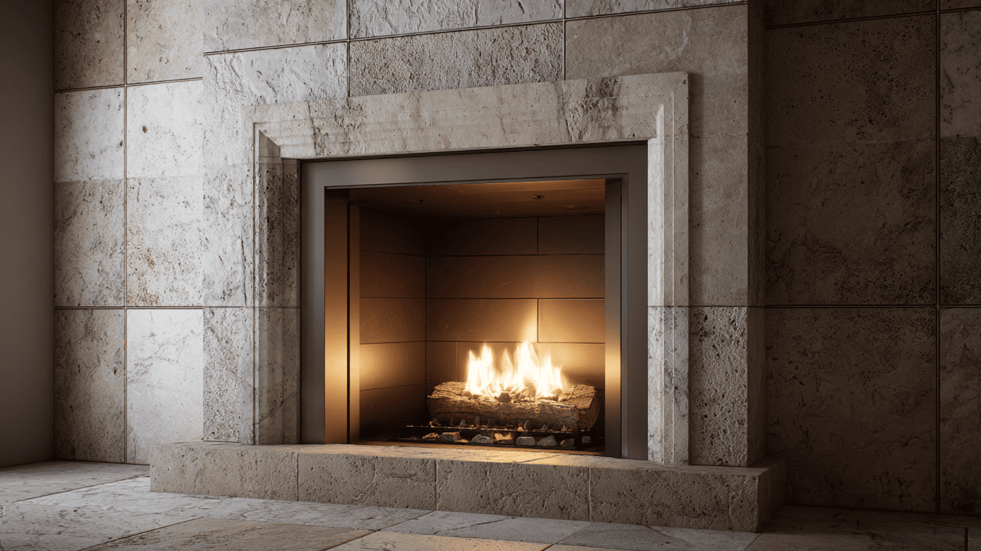 large beige stone panels