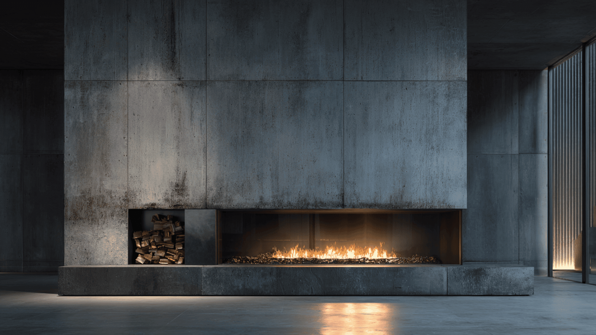 large concrete look porcelain panels