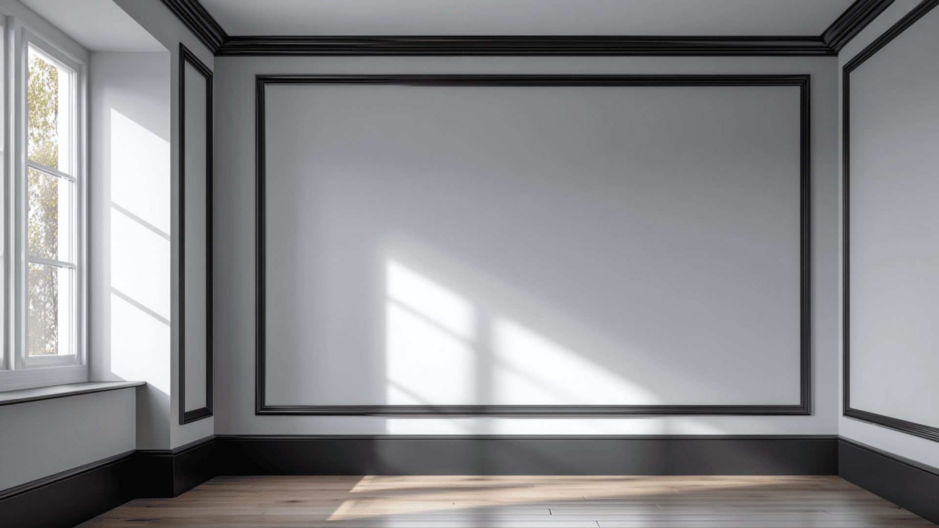 light gray walls black trim