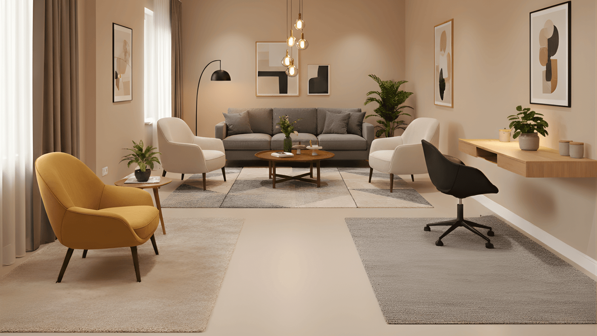 long or narrow living rooms