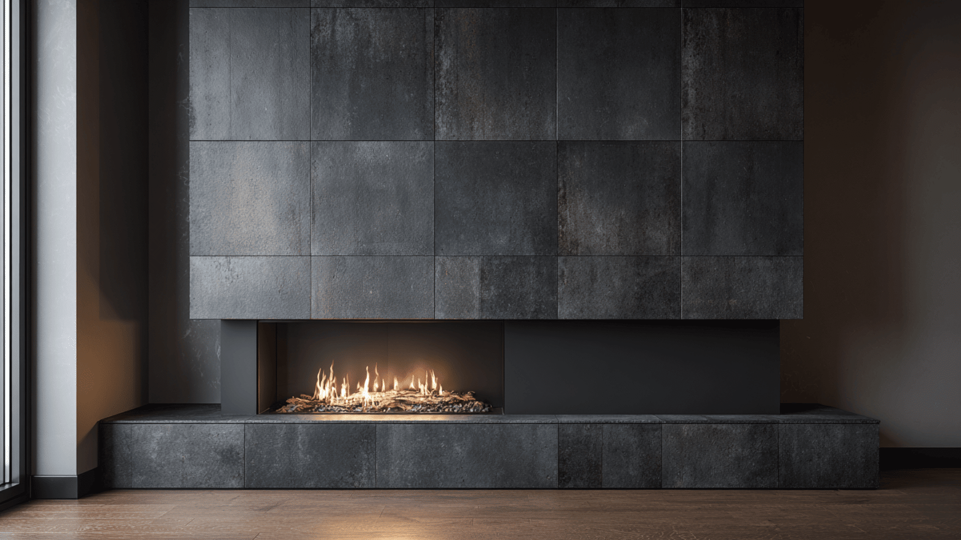 matte black porcelain surround