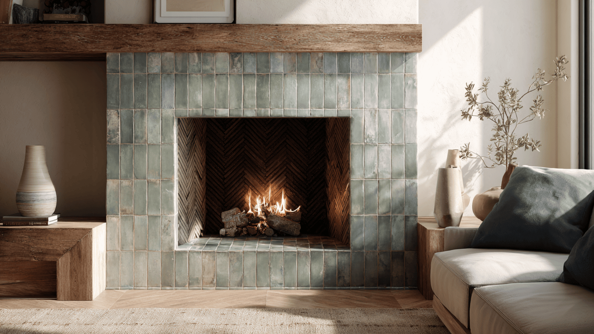 matte sage green tile