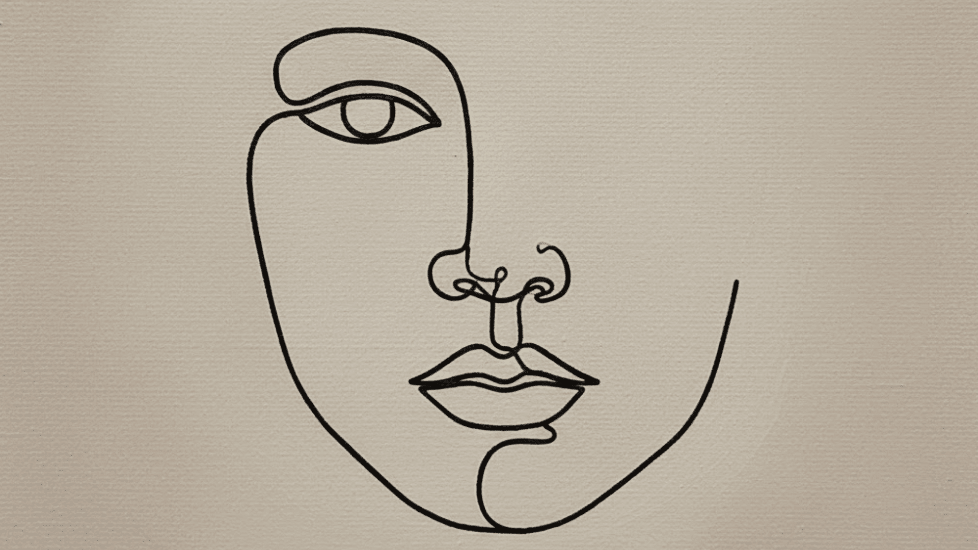 minimal line art face