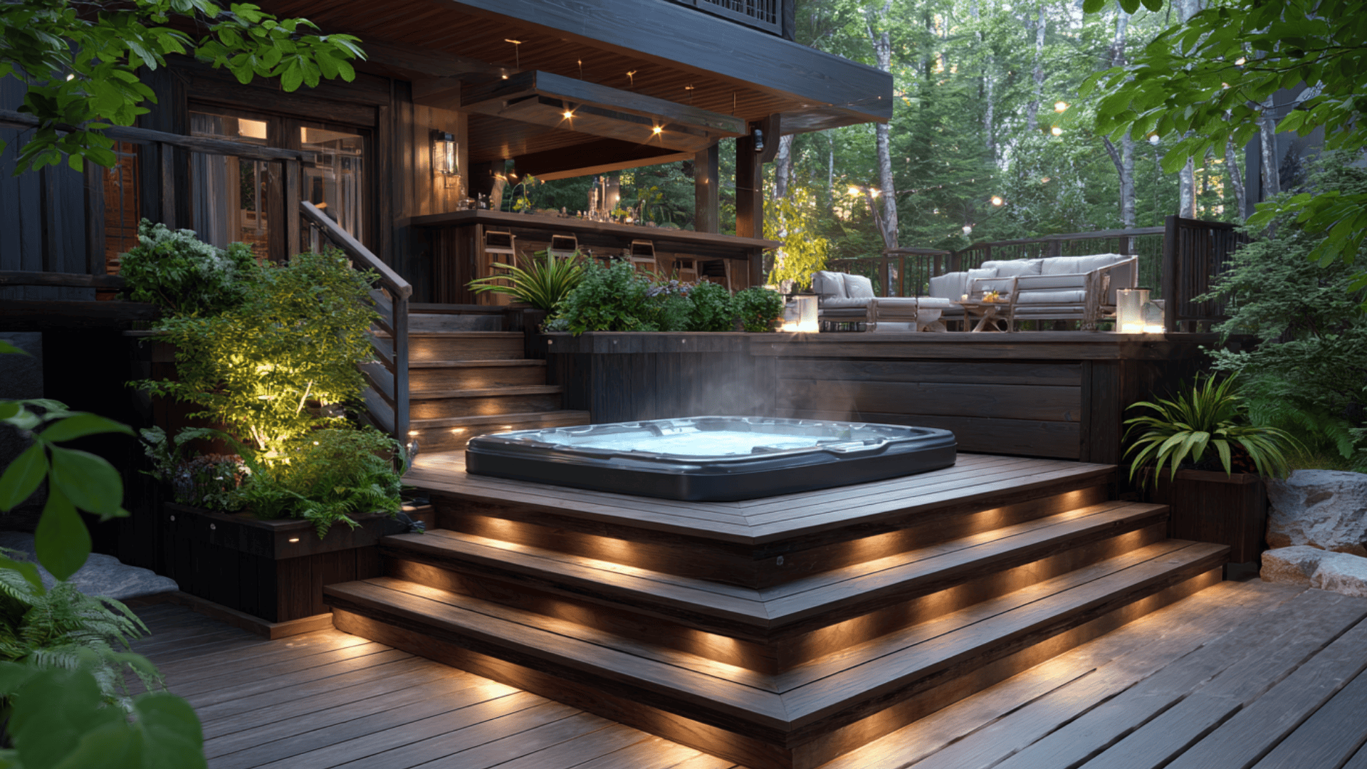 multi level raised deck