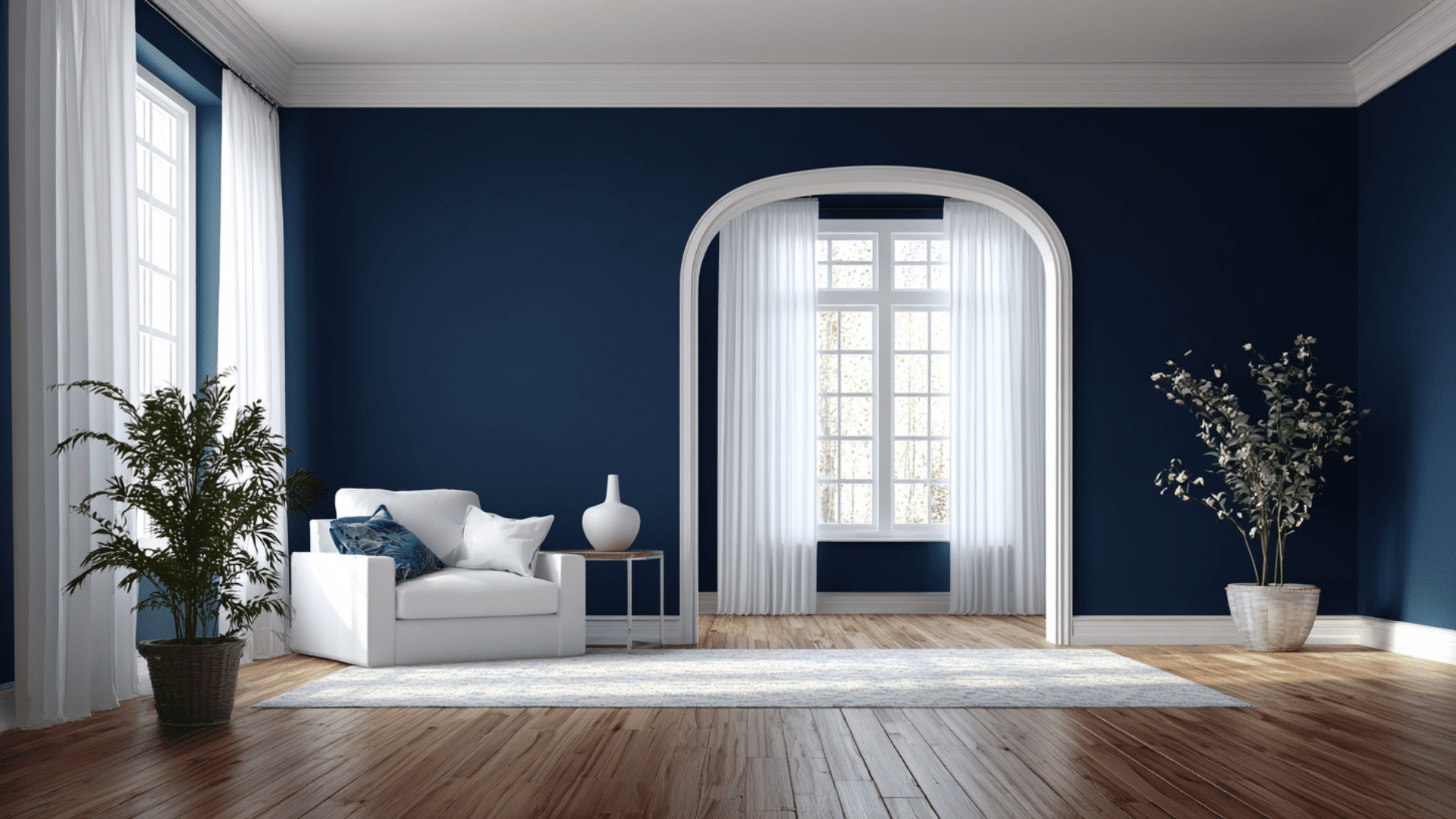 navy walls soft white trim