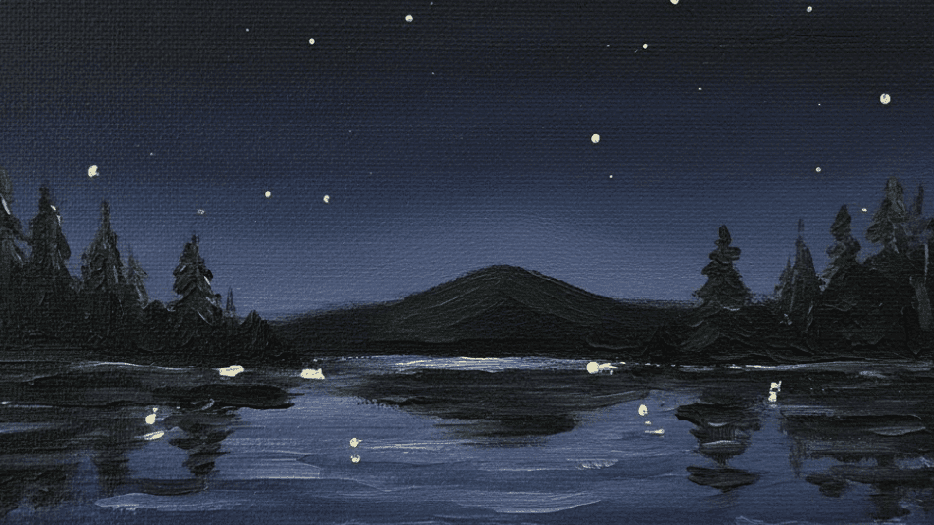 night lake reflection