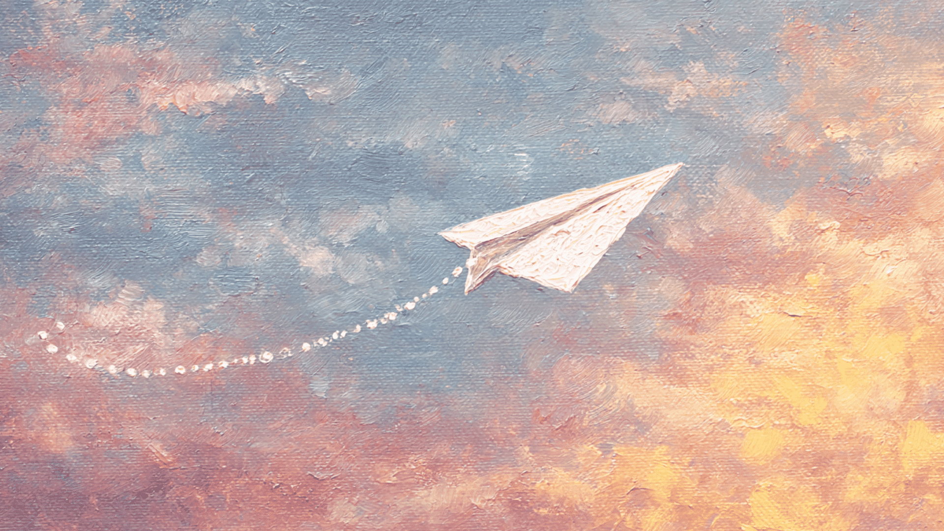 paper airplane in the sky