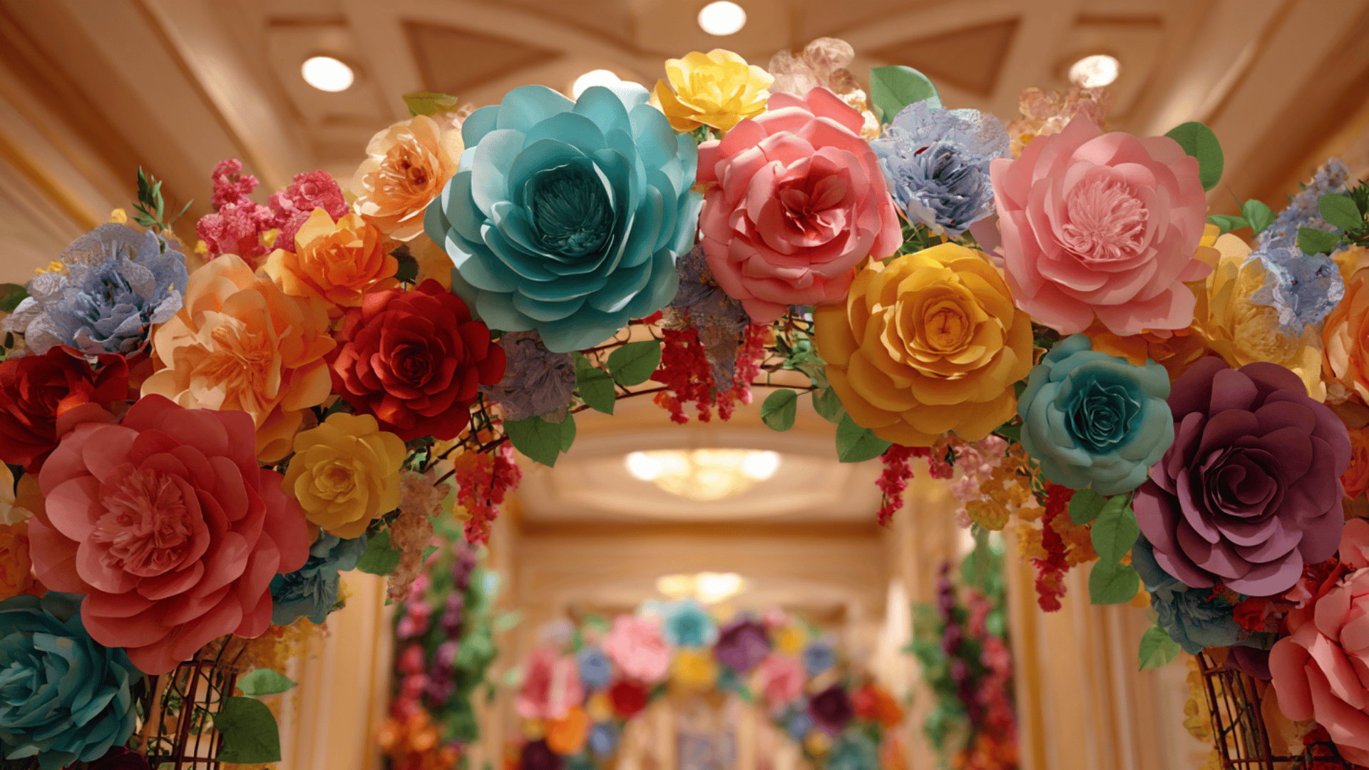 paper flower arch