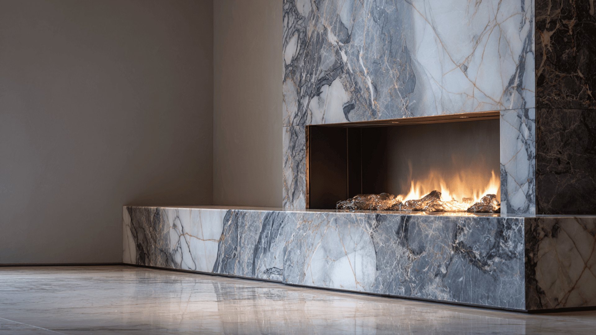 polished marble slab finish