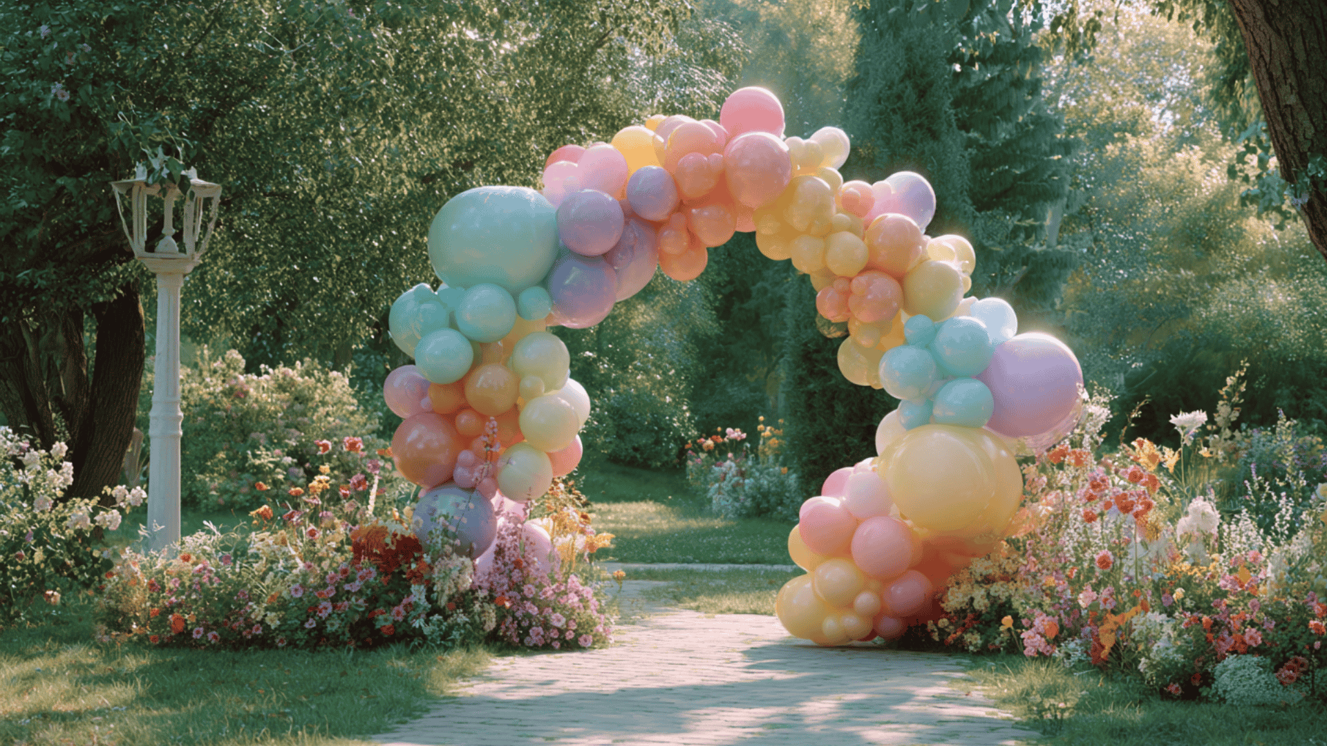 pool noodle balloon arch