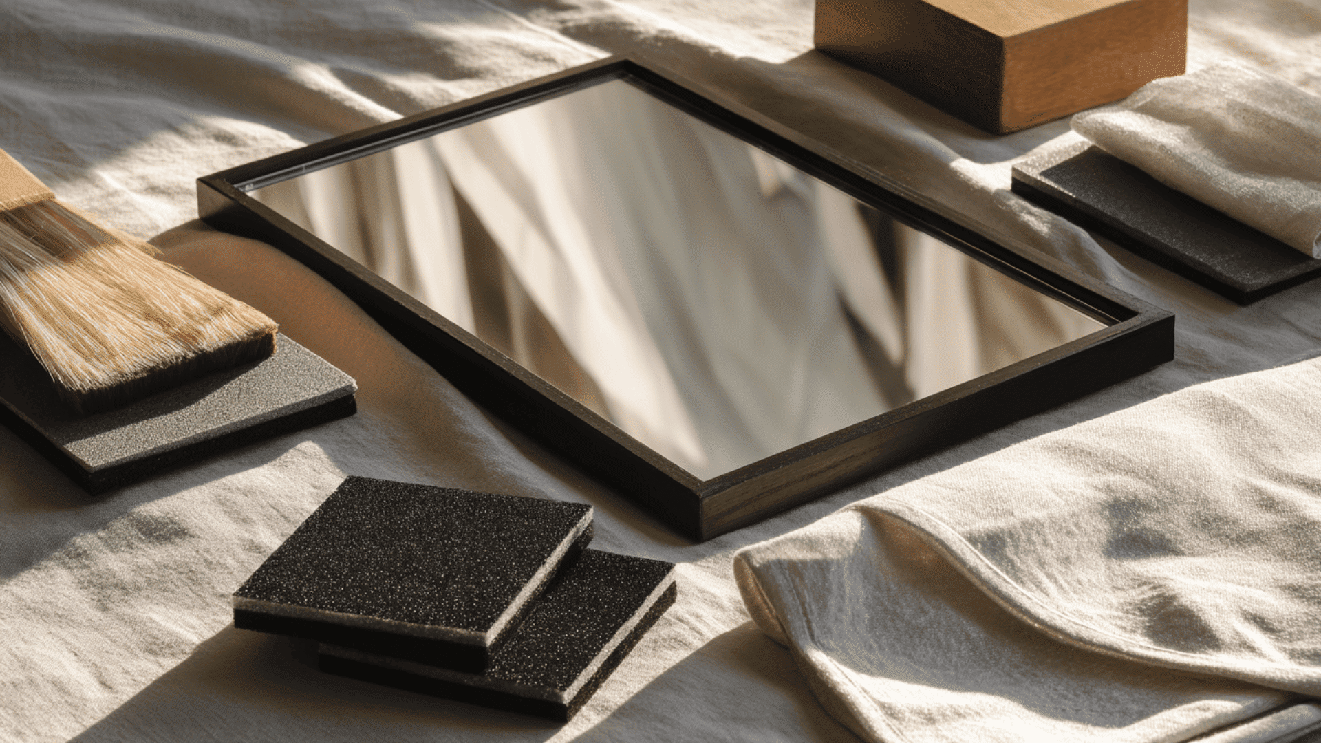 prep the mirror and frame