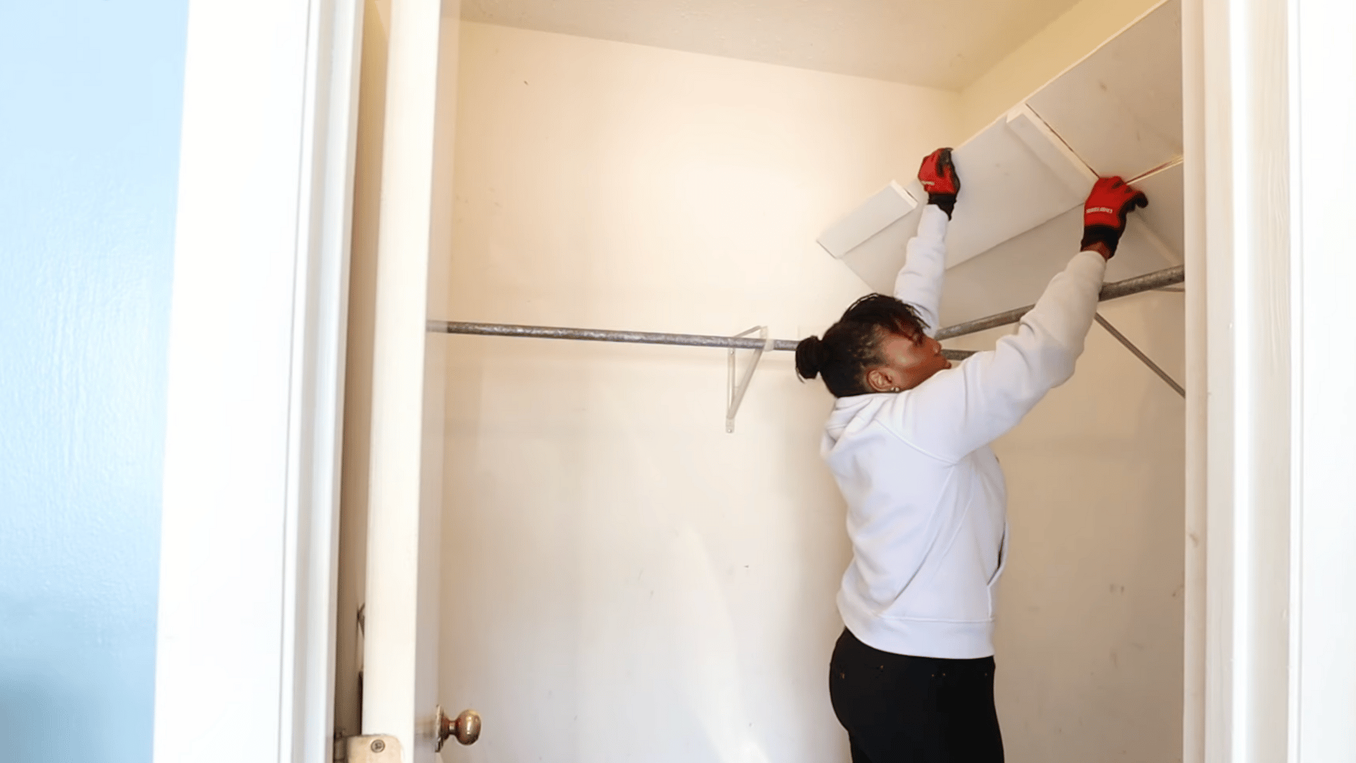 remove the existing shelving