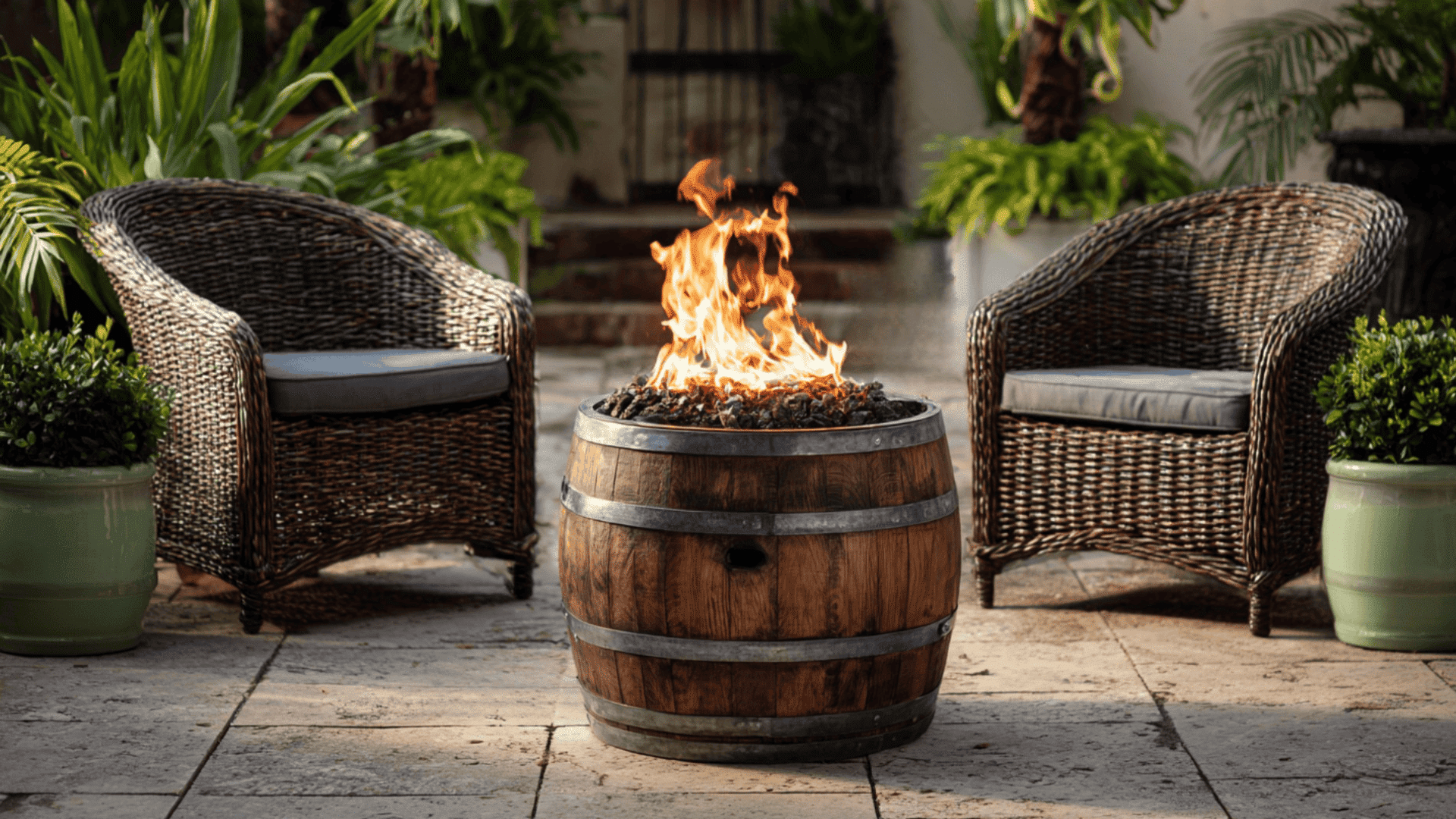 rustic stone corner fire pit low cost fire pit landscape design idea