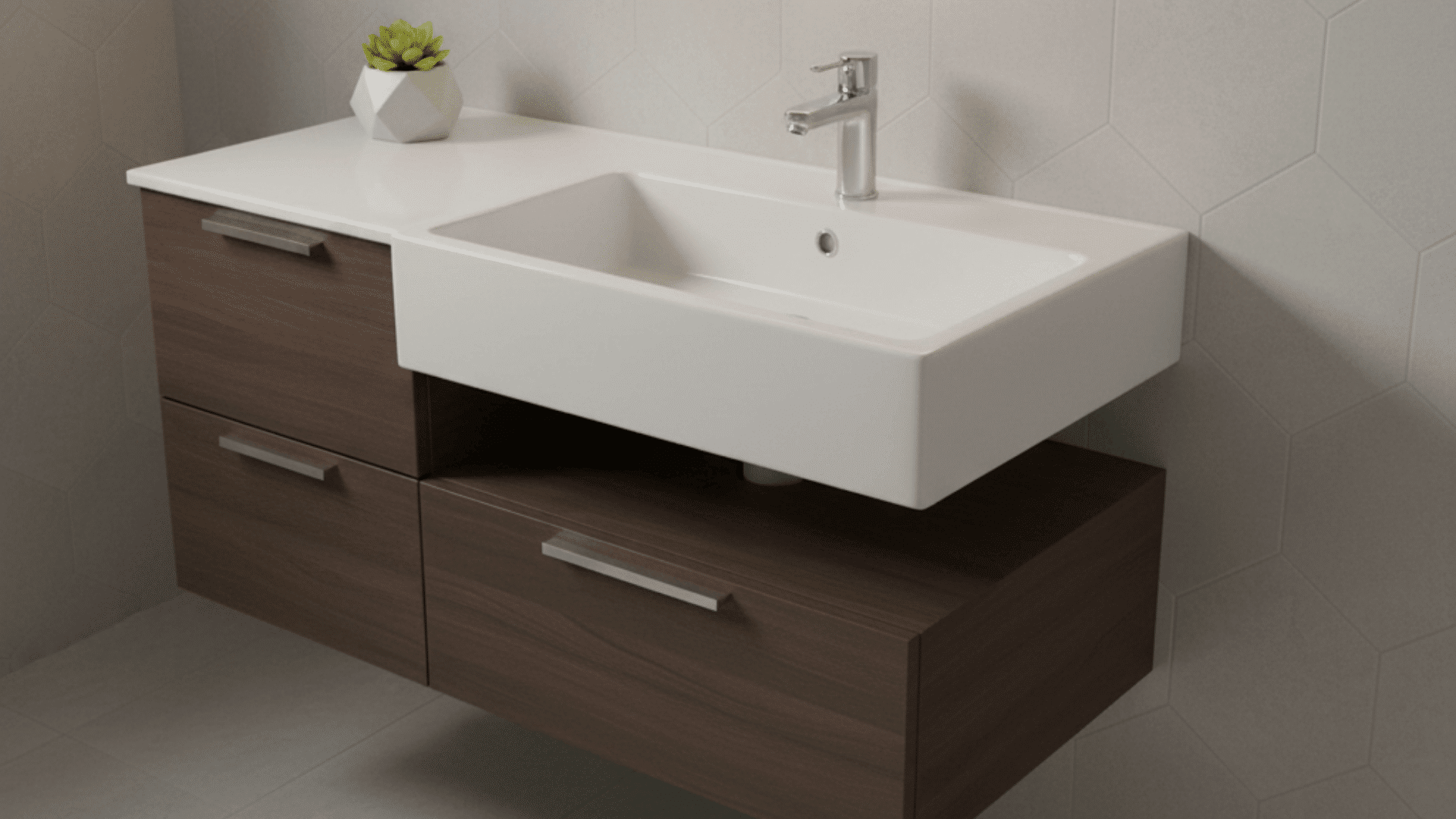 semi recessed sink