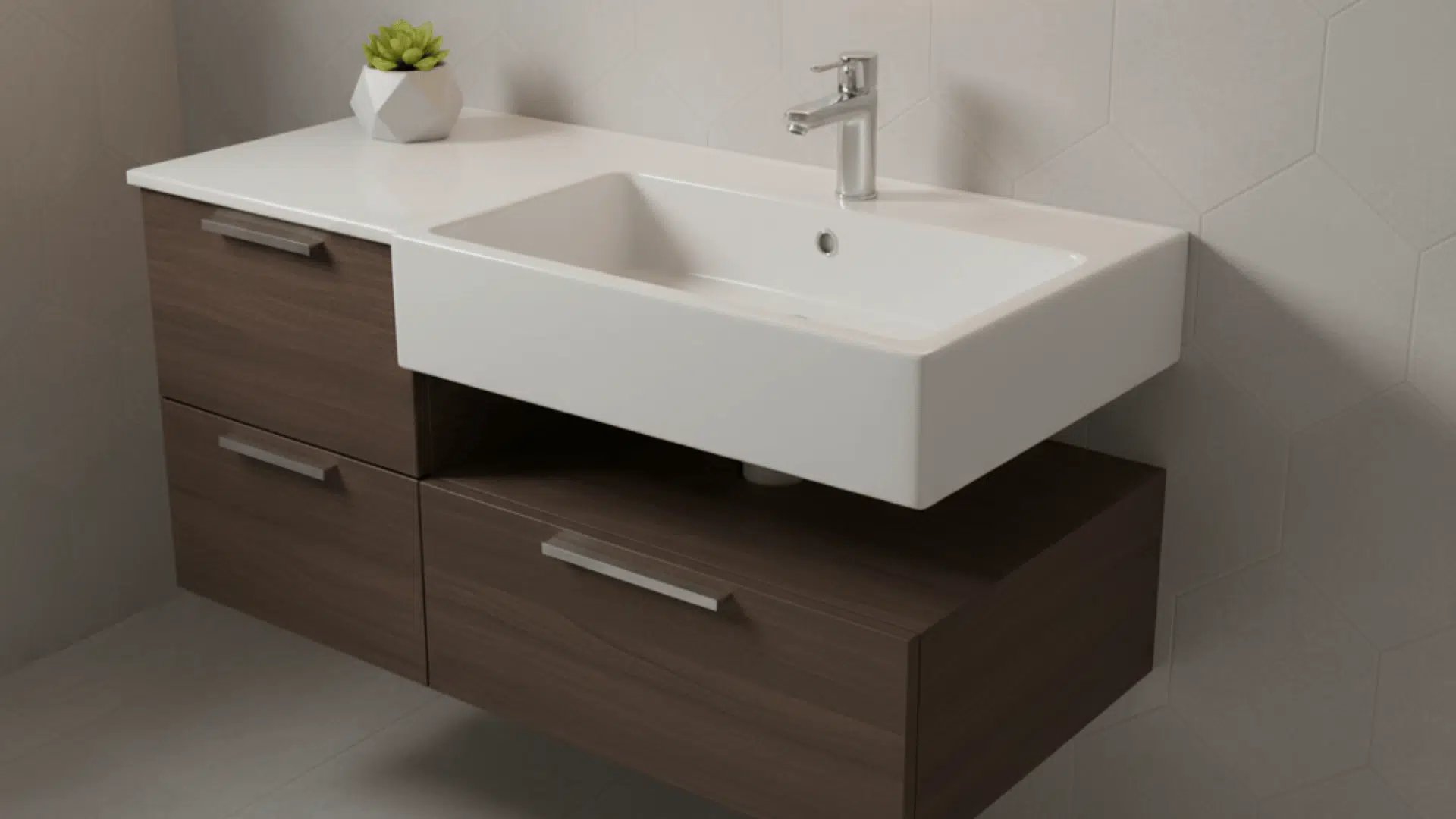 semi recessed sink