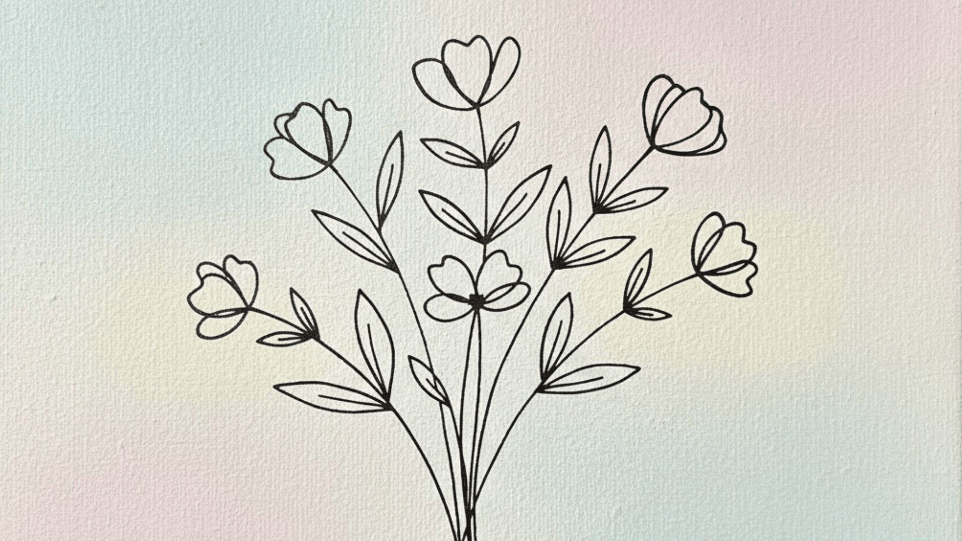 simple bouquet outline