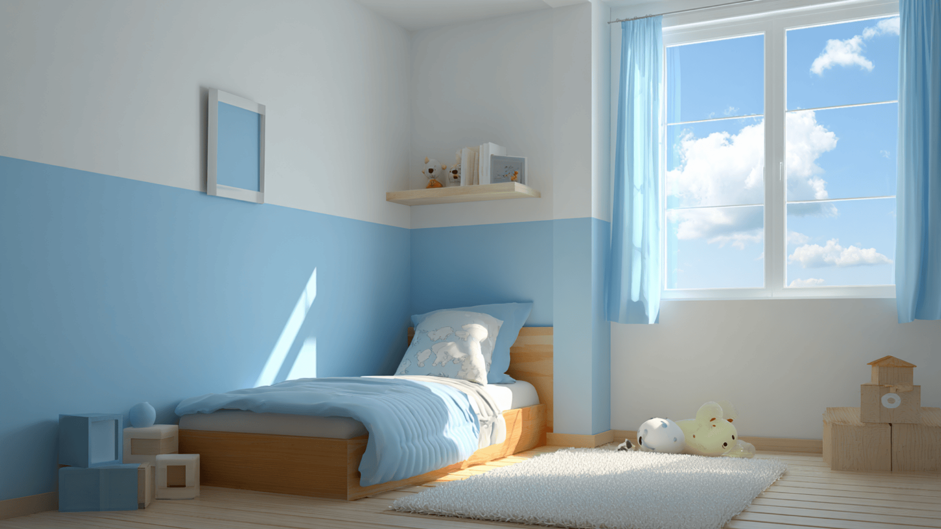 sky blue and white combo