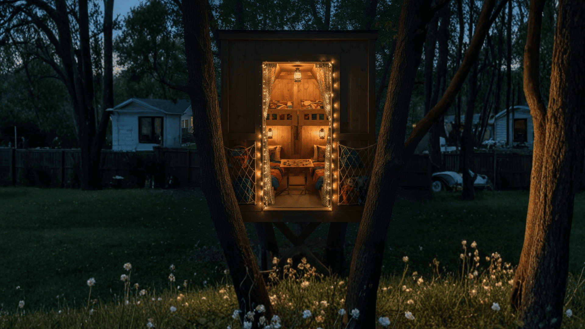 sleepover loft treehouse