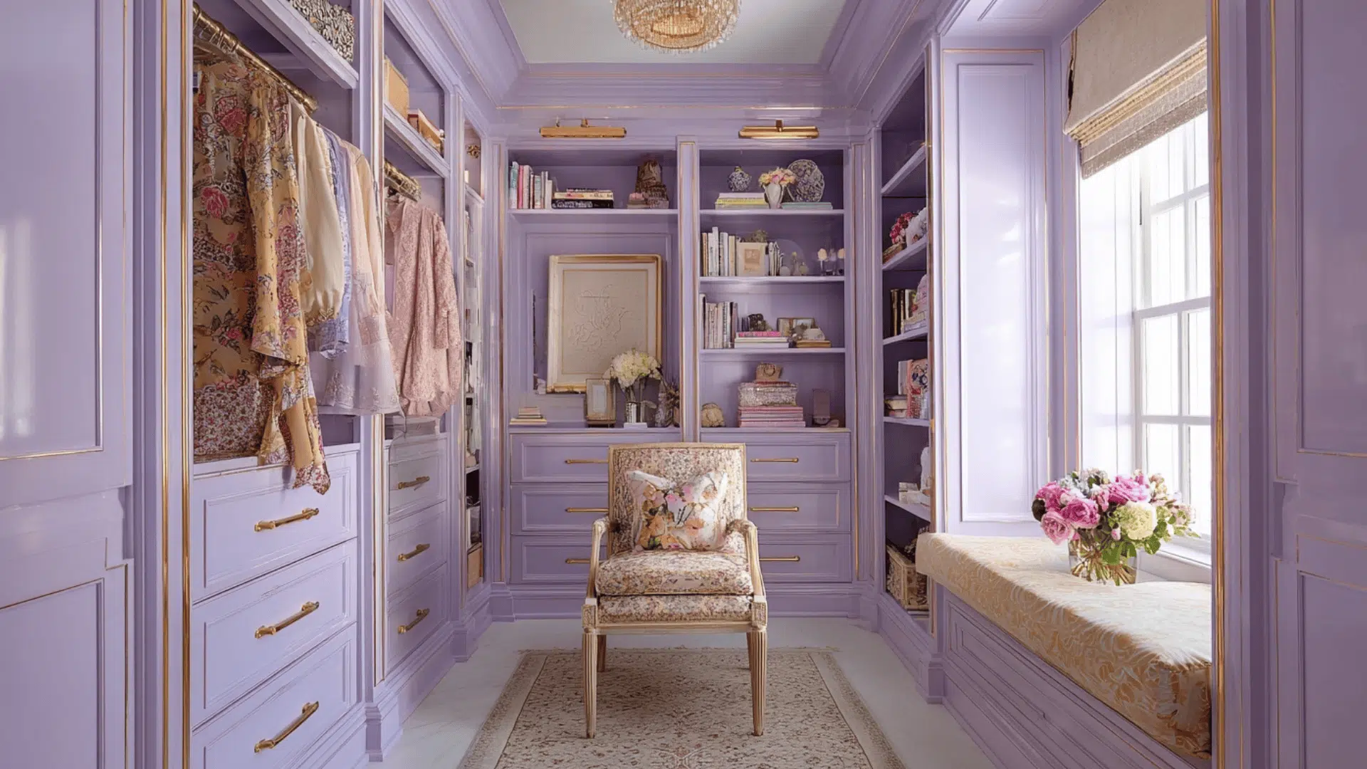 soft lavender closet room