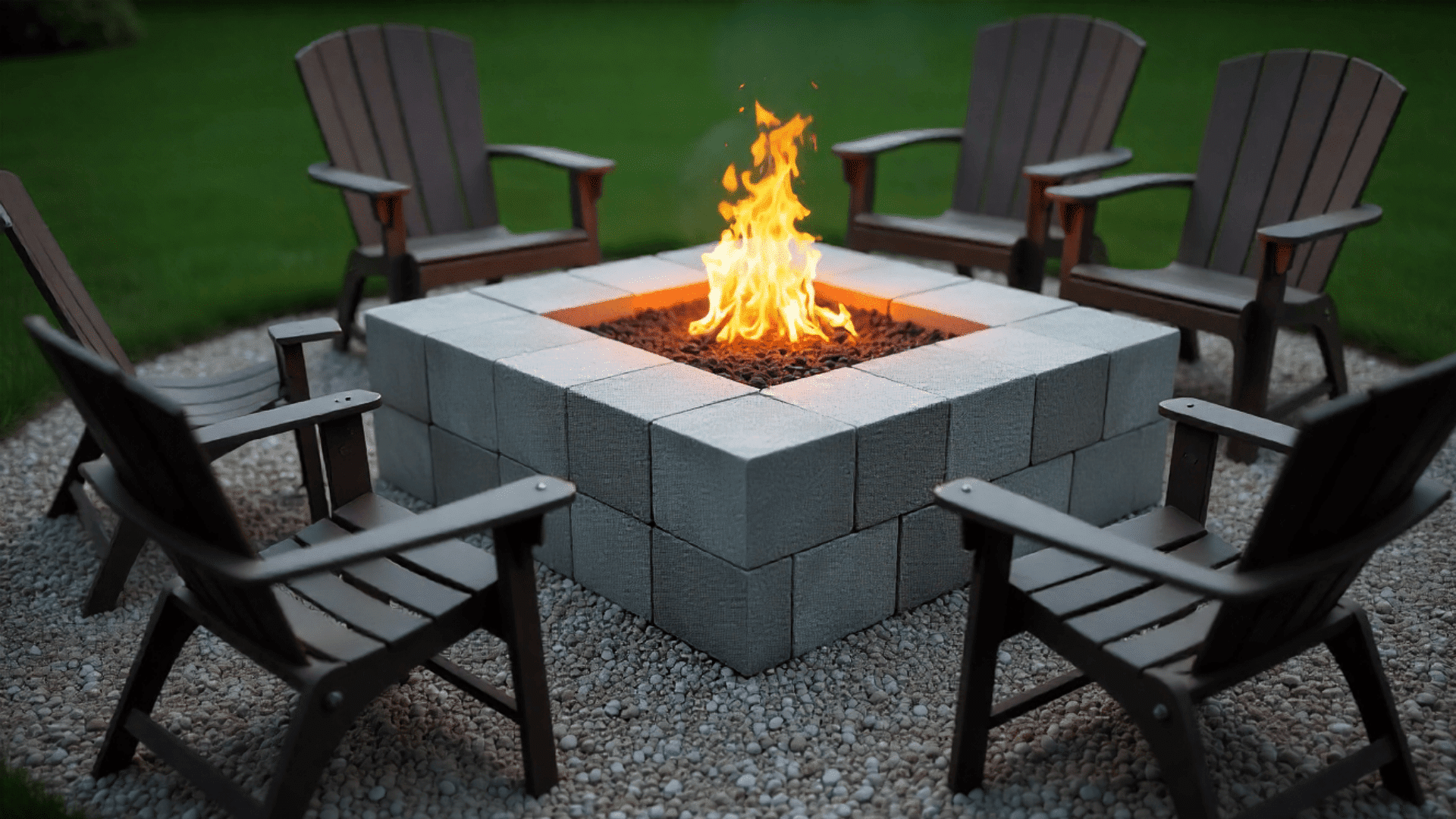 square concrete block fire pit low cost fire pit landscape design idea