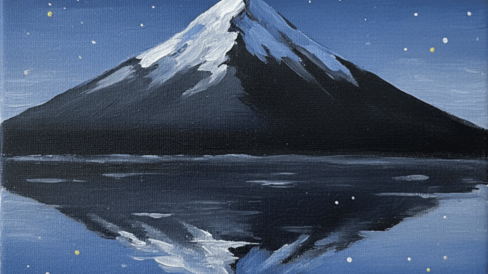 starlit mountain reflection