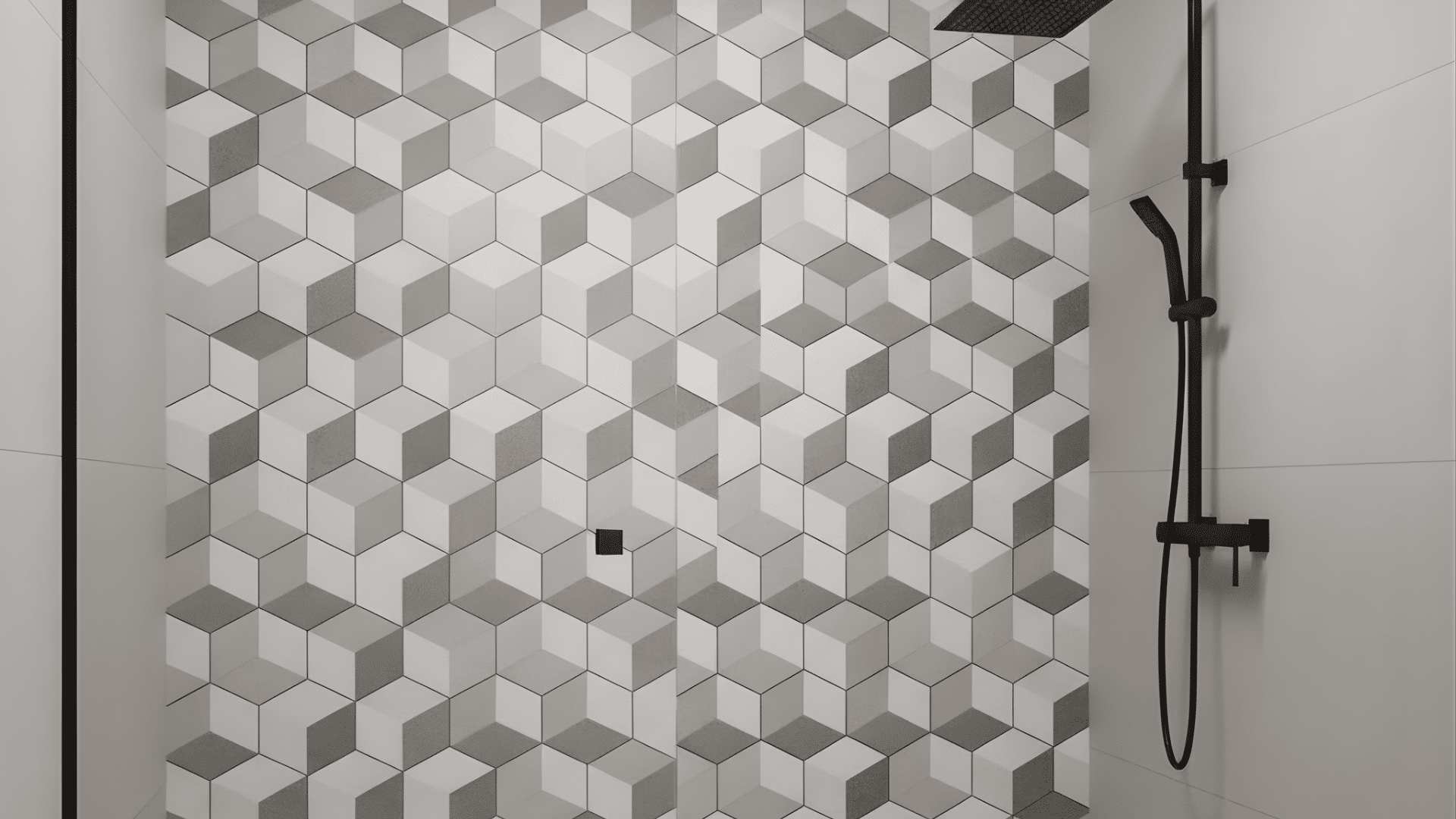 threed cubic optical illusion tile